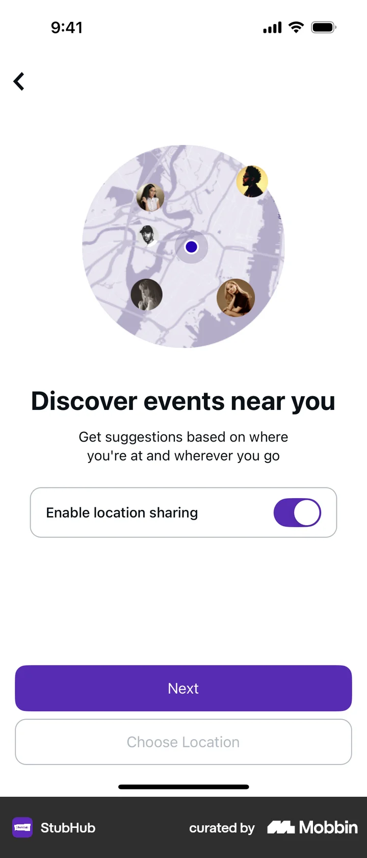 Ios Location Prompt StubHub iOS Location Sharing Prompt | Mobbin
