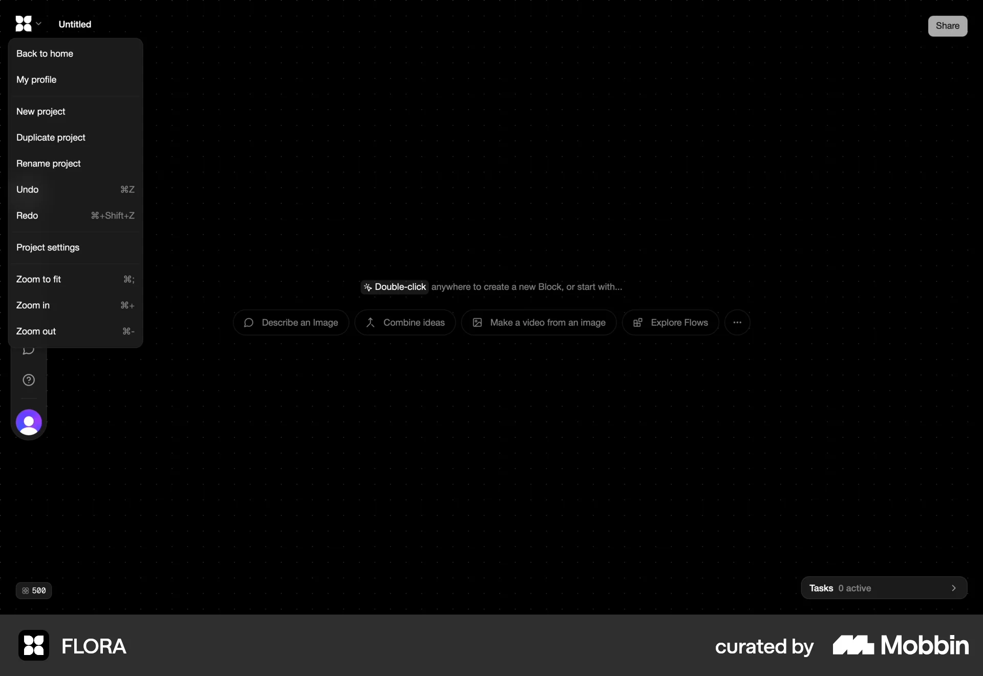 FLORA Web Graphics & Design App screen