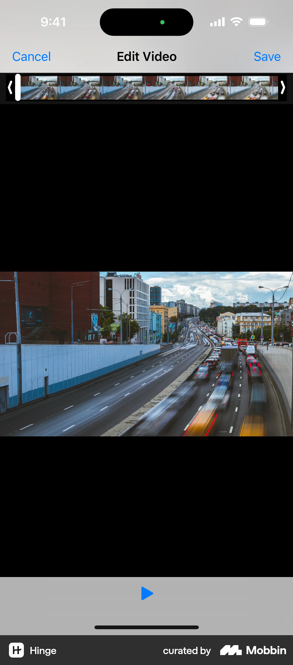 Hinge iOS Timeline & History screen