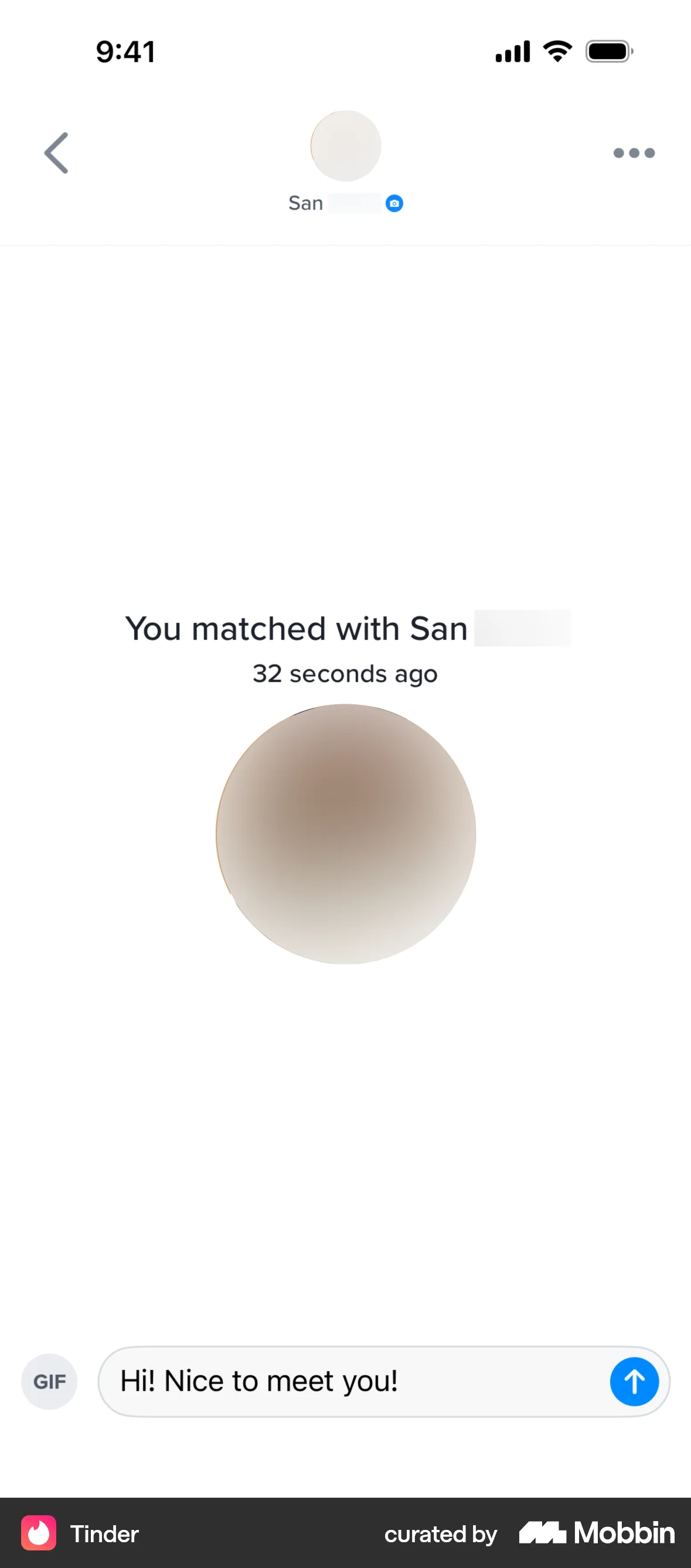 Tinder iOS Empty State screen