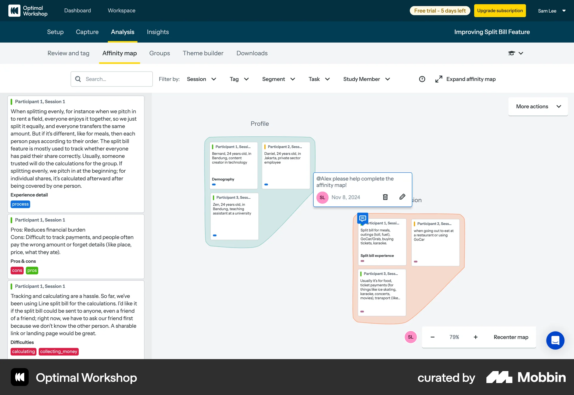 Optimal Workshop Web Canvas screen