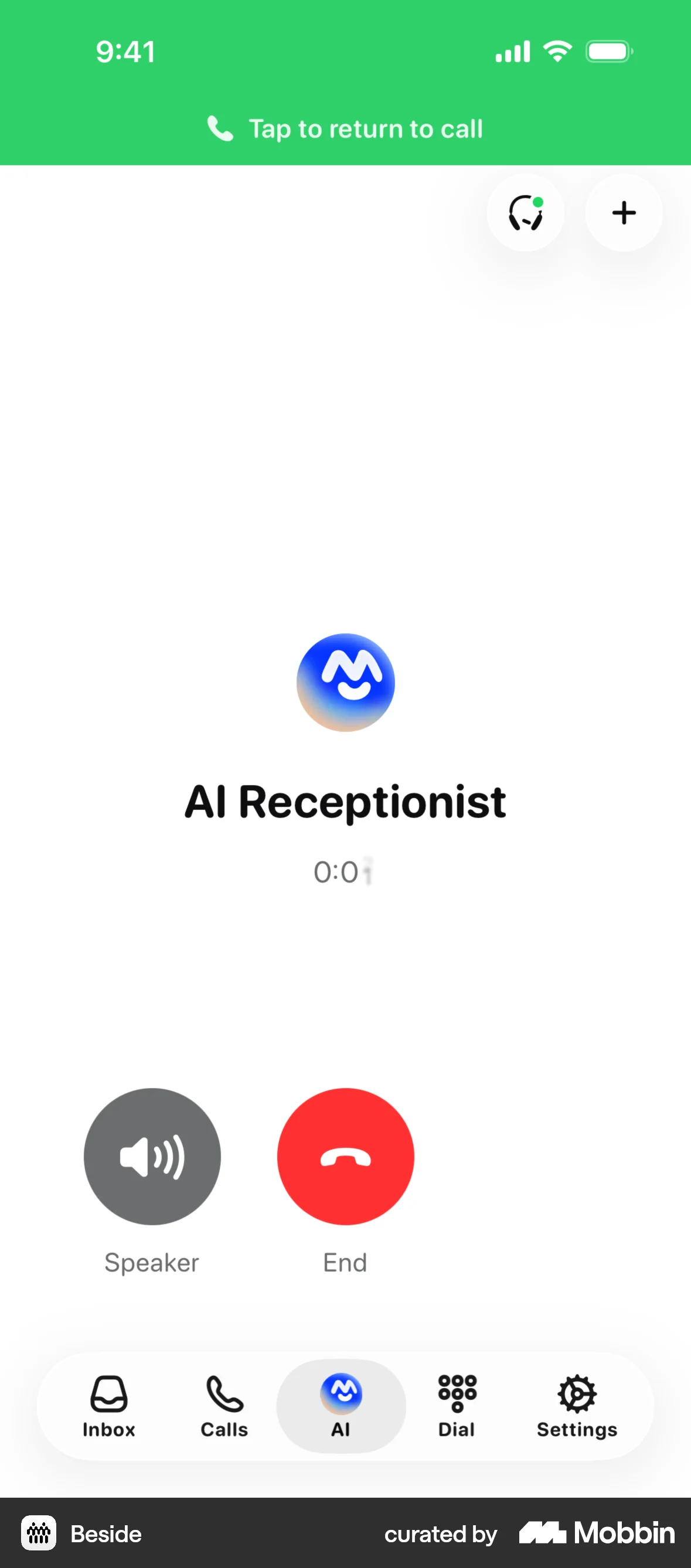 Beside iOS Call screen