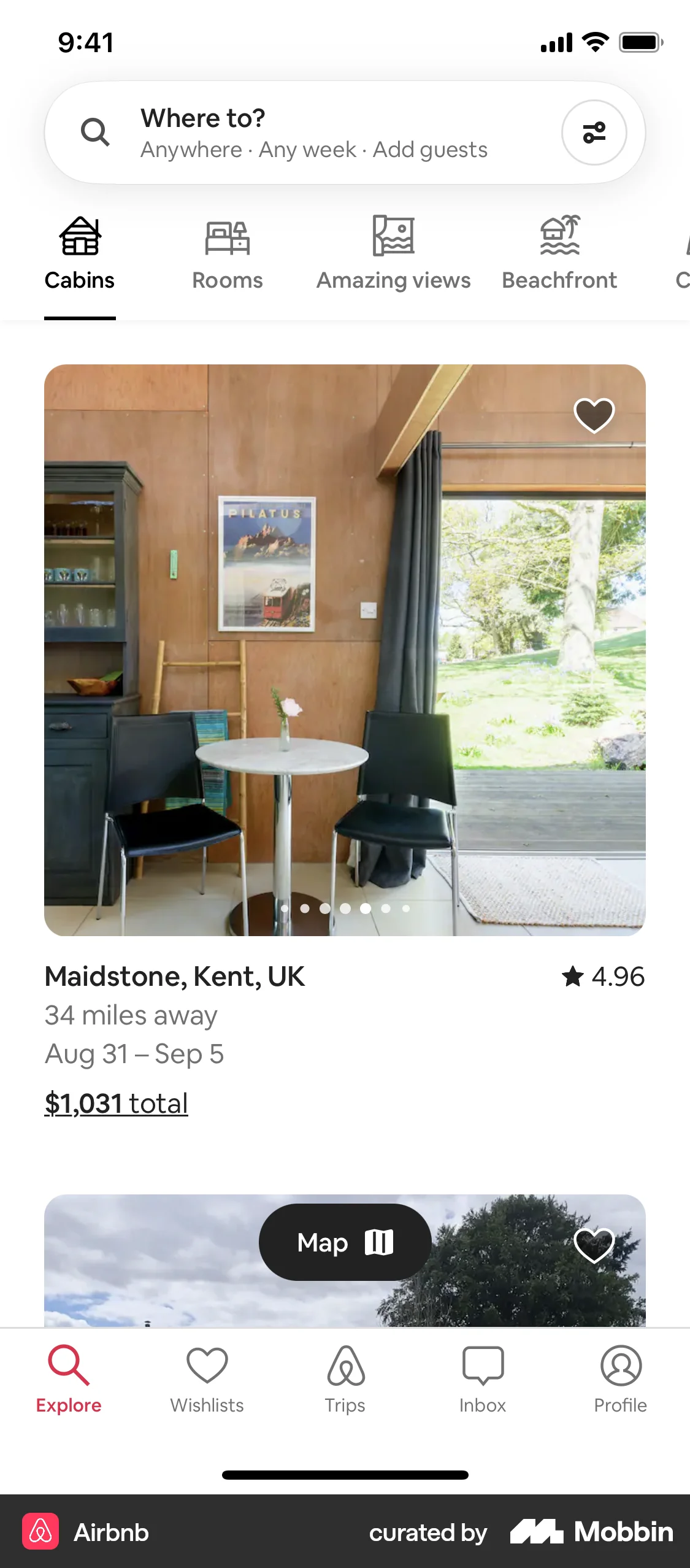 Airbnb iOS Real Estate App screen