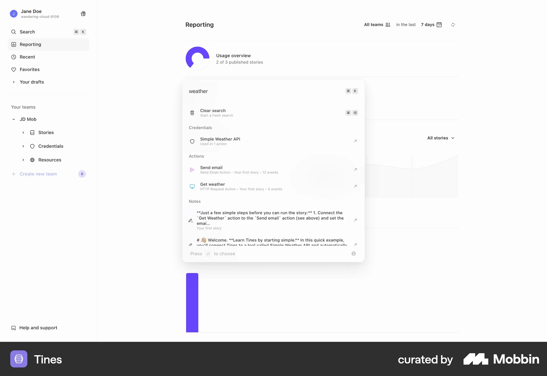 Tines Web screen containing Keyboard Key UI element