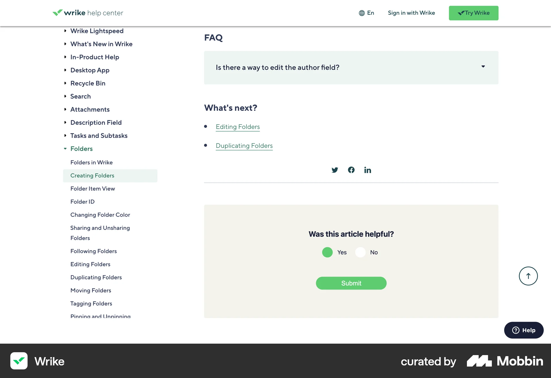 Wrike Web screen containing Rating Control UI element