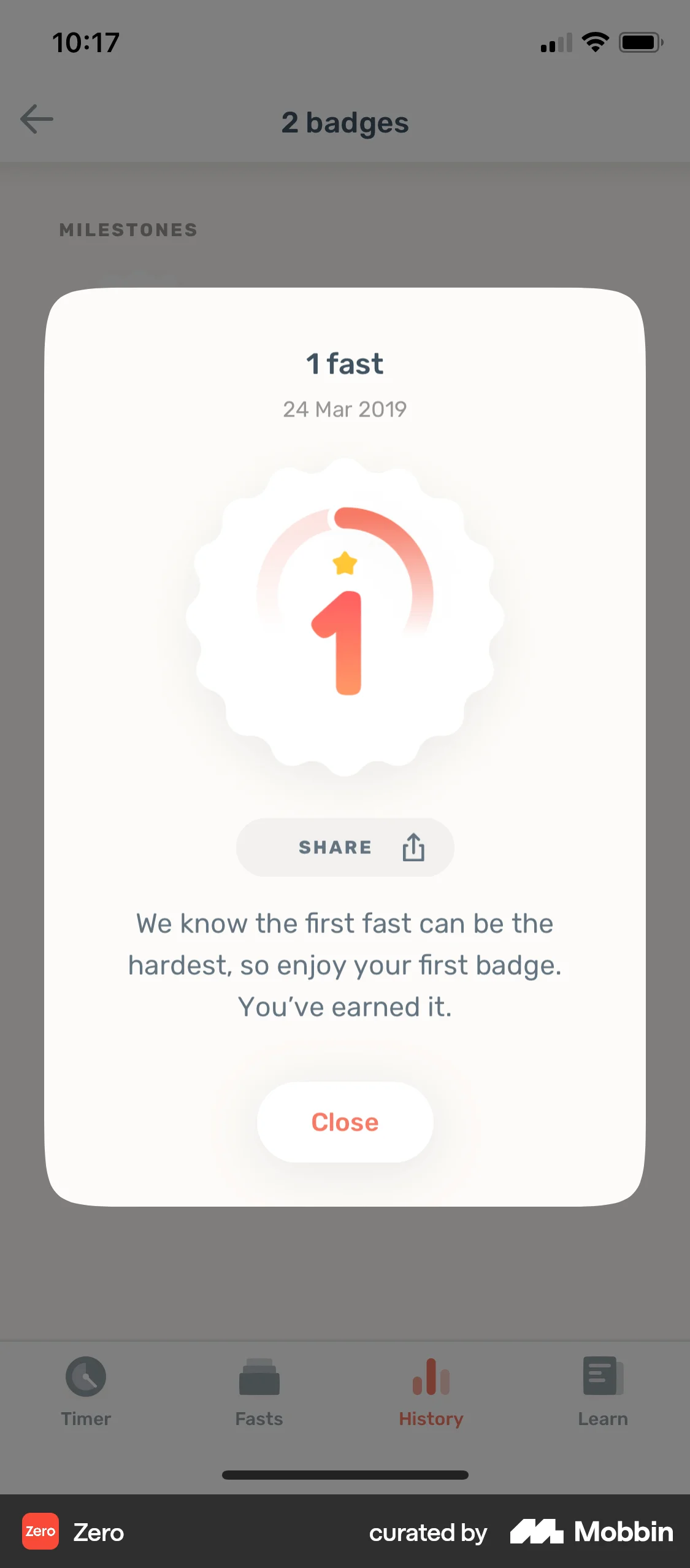Zero iOS Achievements & Awards screen