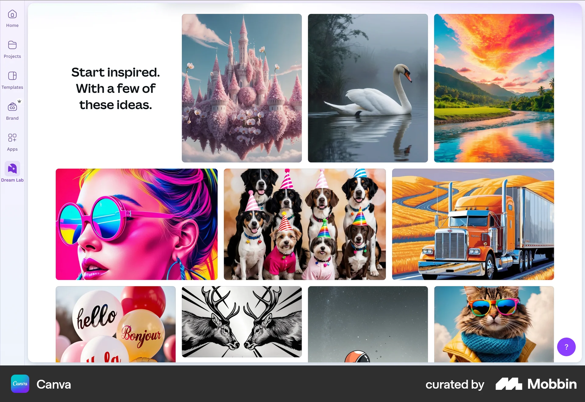 Canva Web screen containing Gallery UI element
