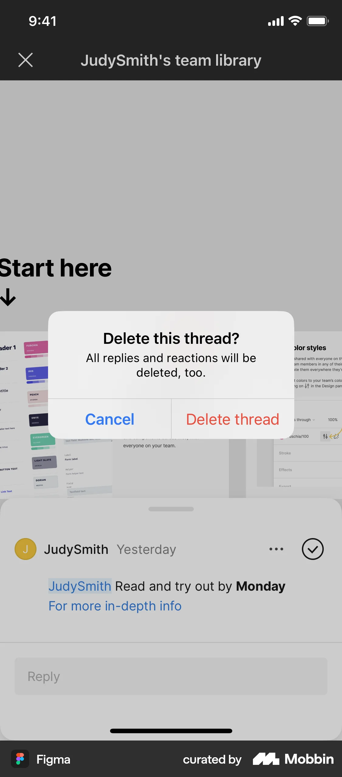 Figma iOS Delete screen