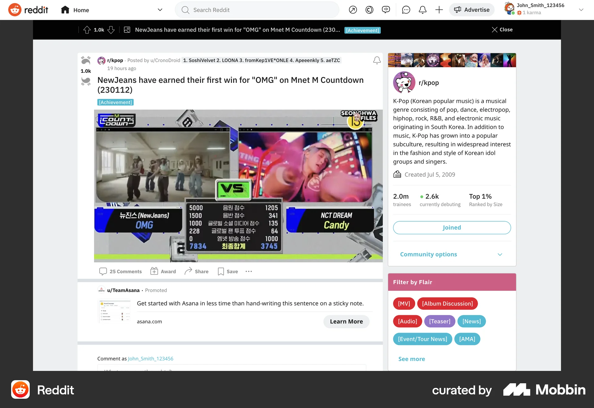 Reddit Web Post Detail screen