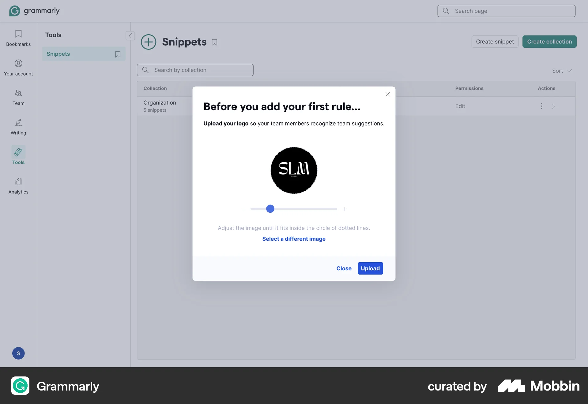 Grammarly Web Media Editor screen