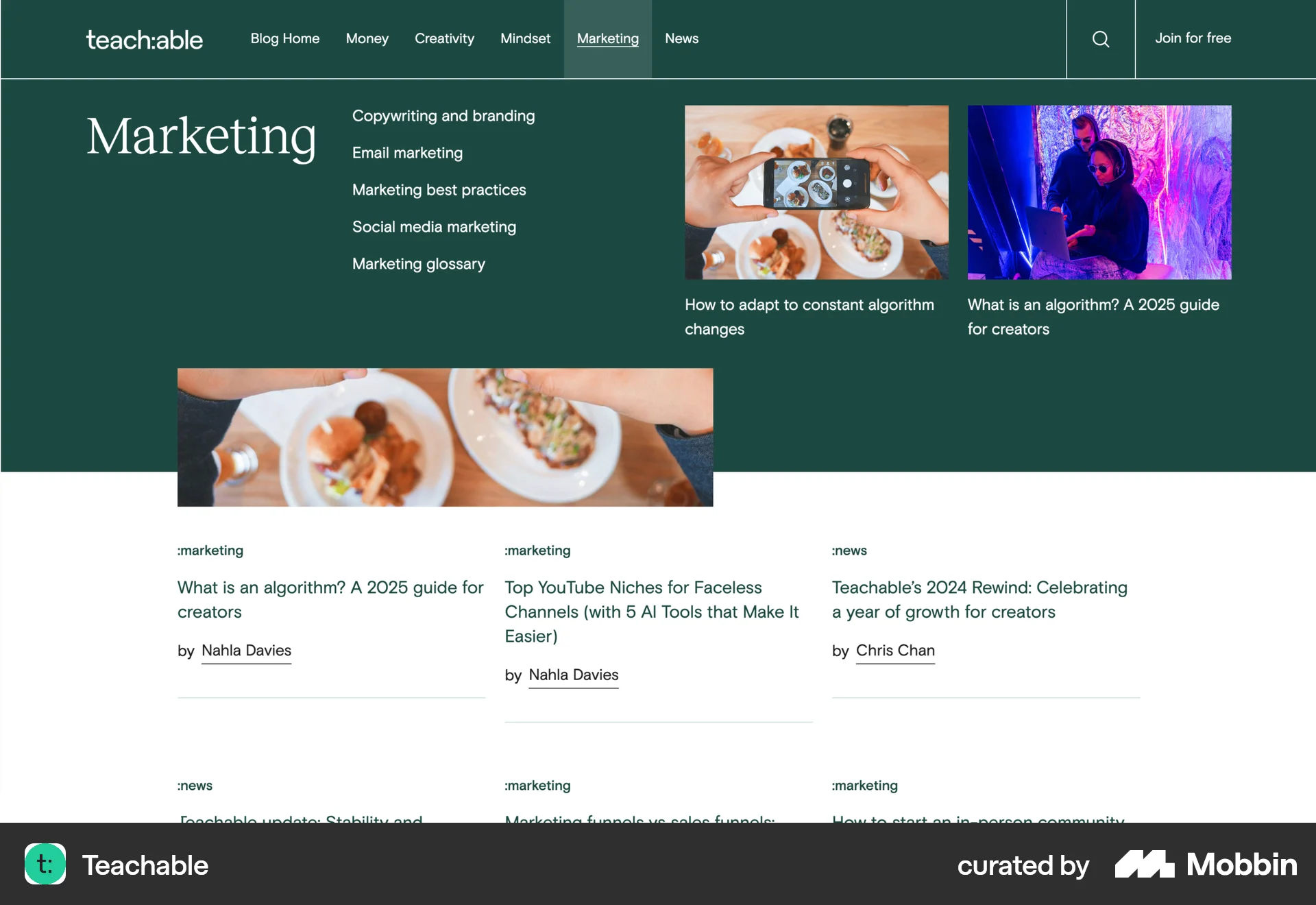 Teachable Web screen containing Top Navigation Bar UI element