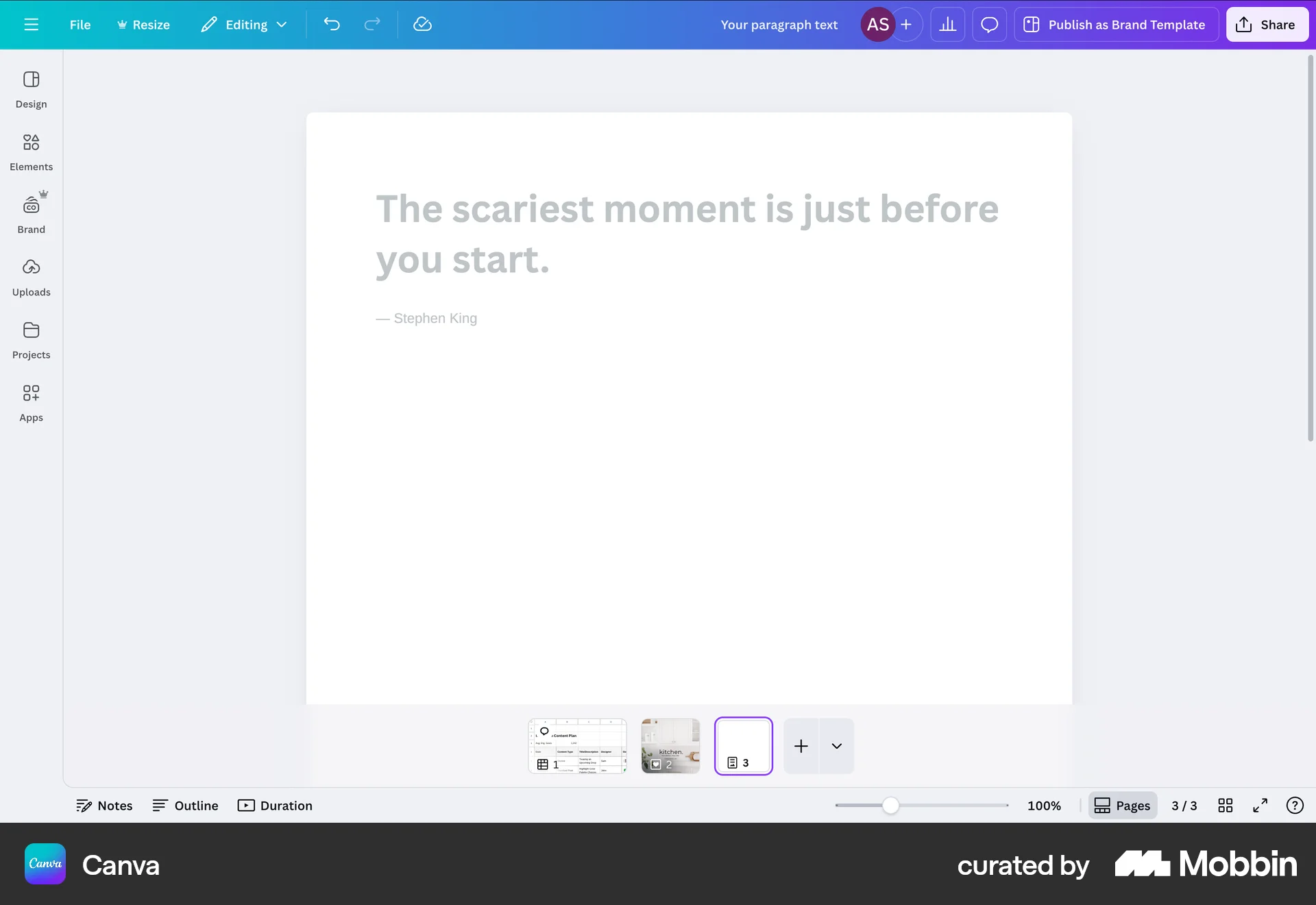 Canva Web Empty State screen