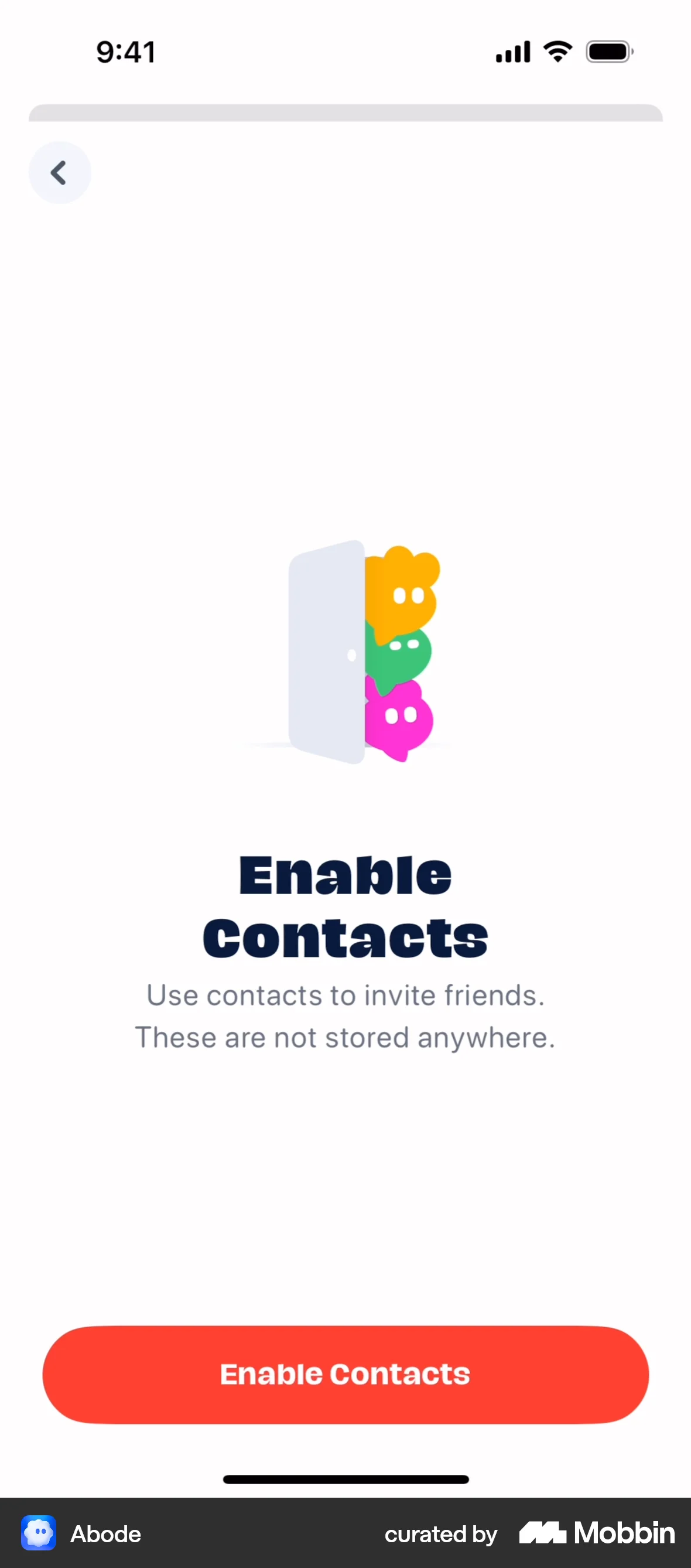 Abode iOS Permission screen