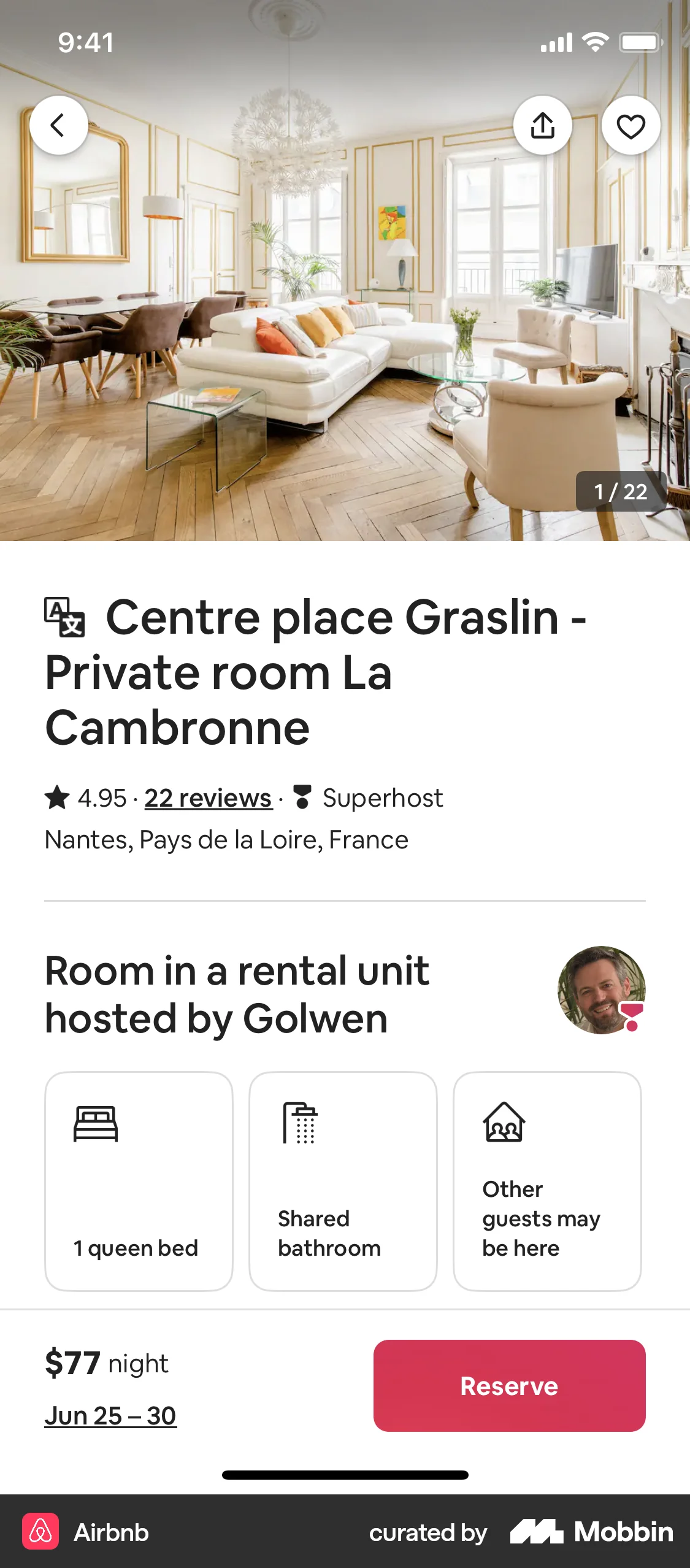 Airbnb iOS screen containing Photo UI element