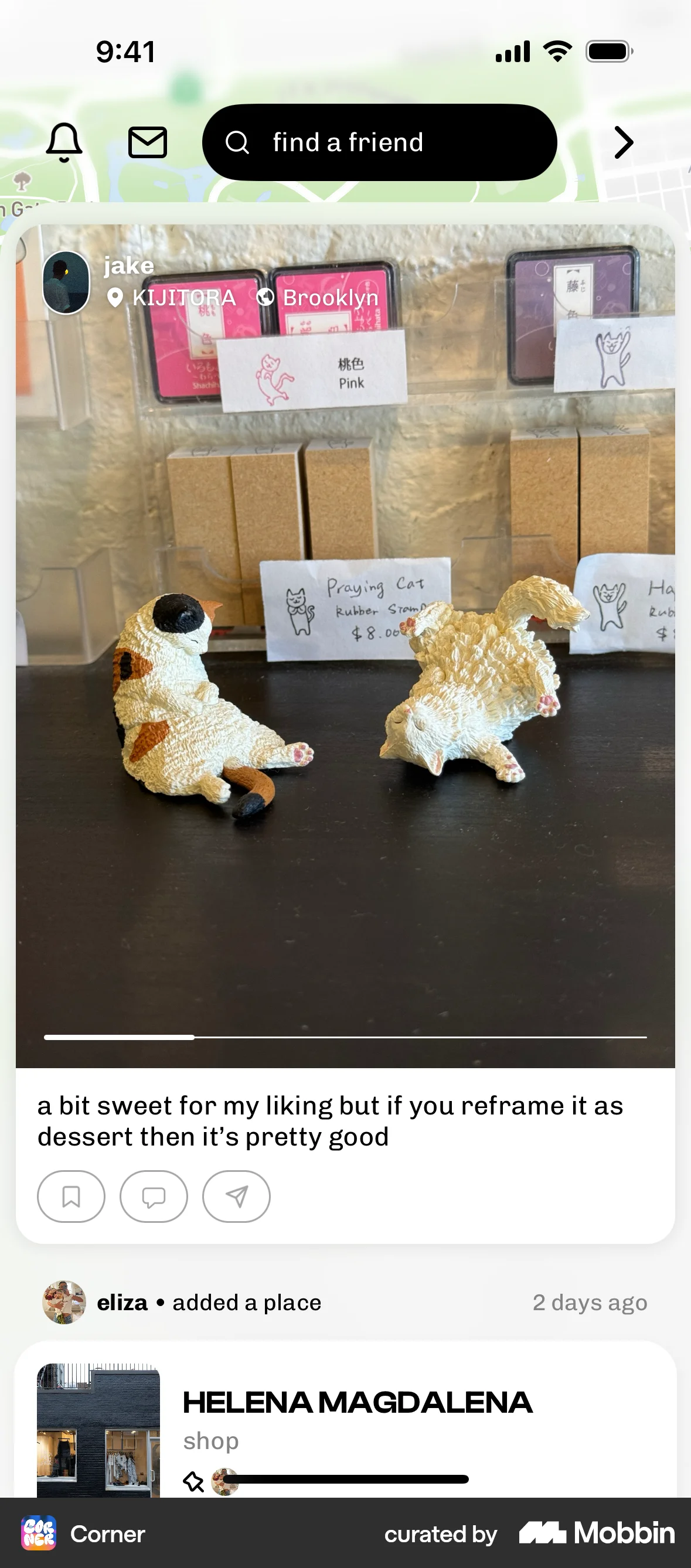 Corner iOS Post Detail screen