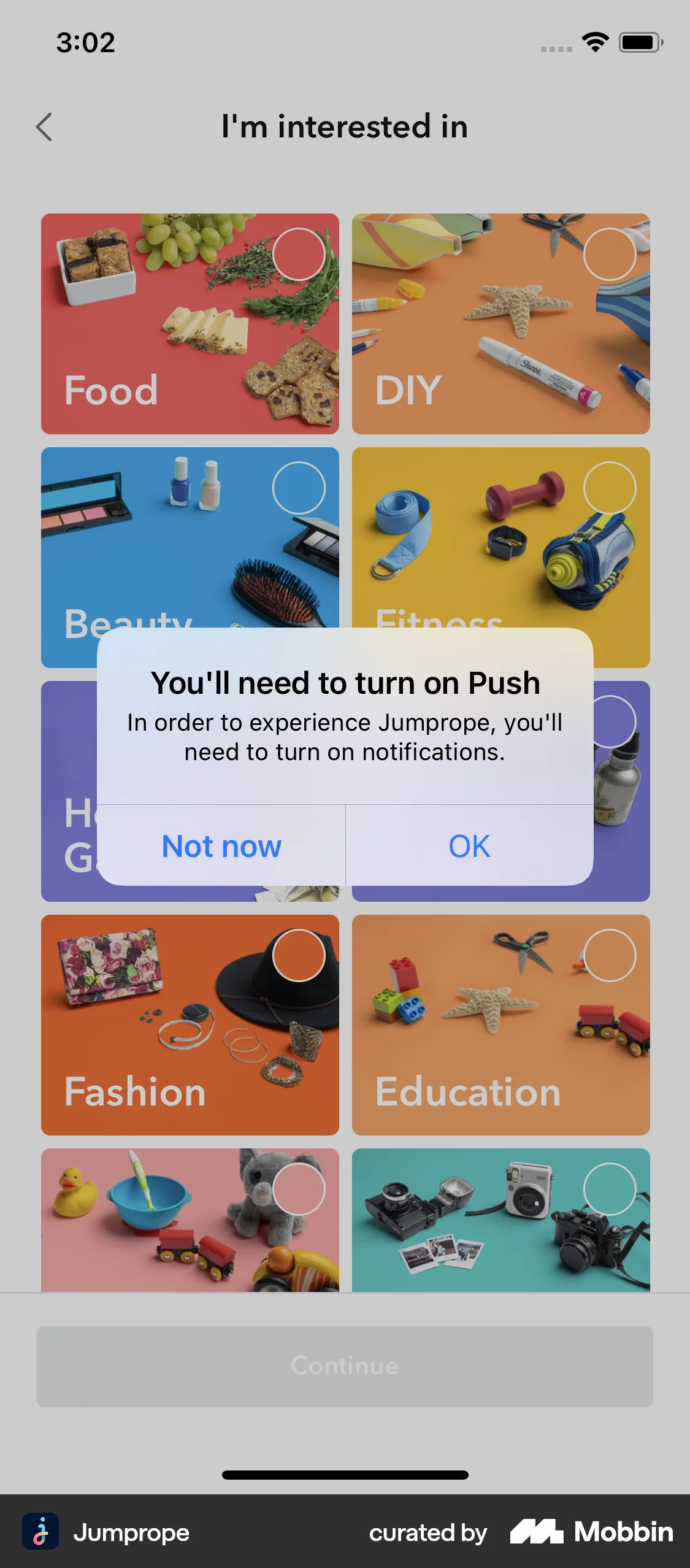 Jumprope iOS Photo & Video App screen