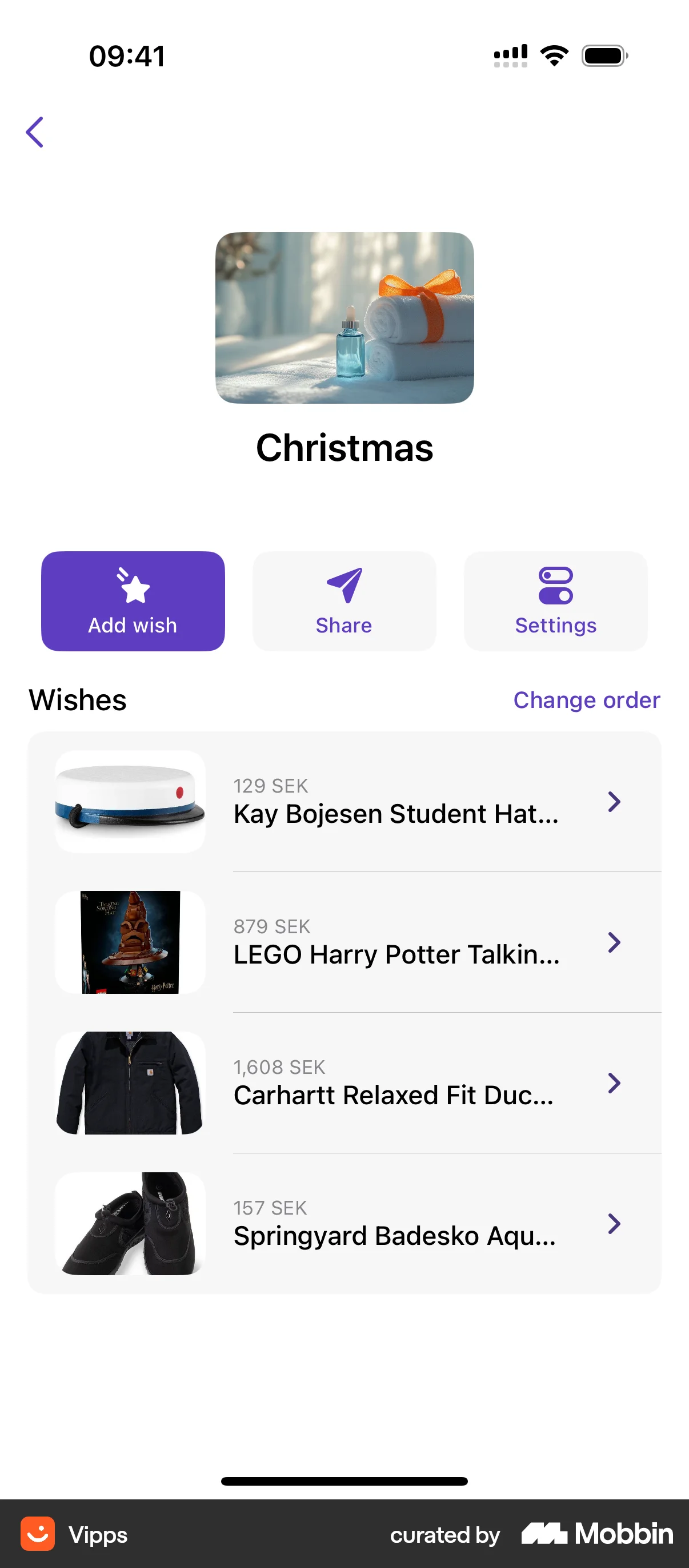 Vipps iOS Pricing screen