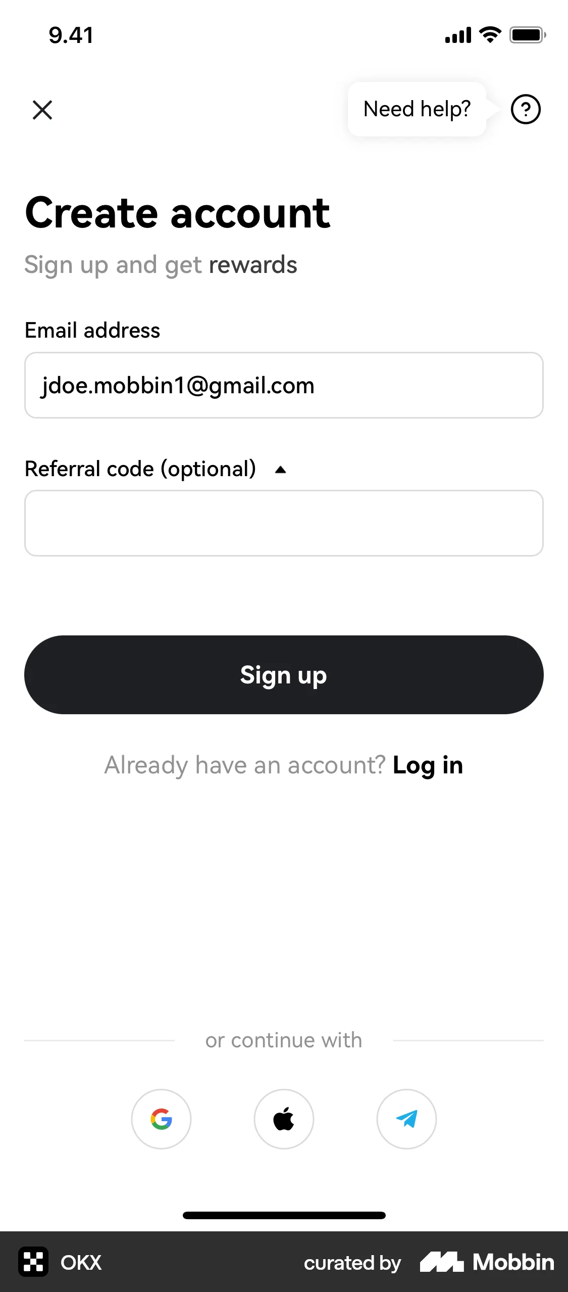 OKX iOS screen containing Tooltip UI element
