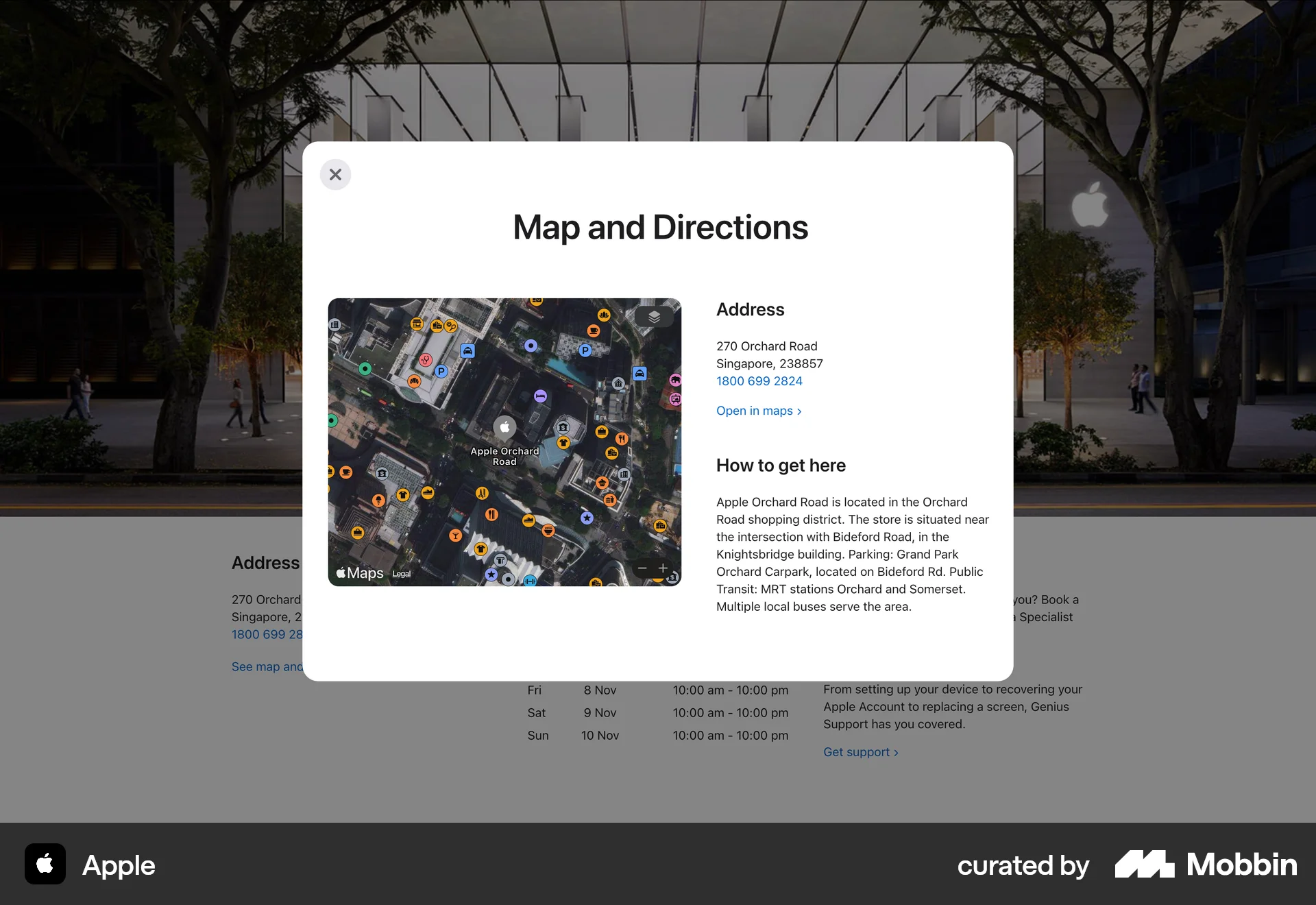 Apple Web Map screen
