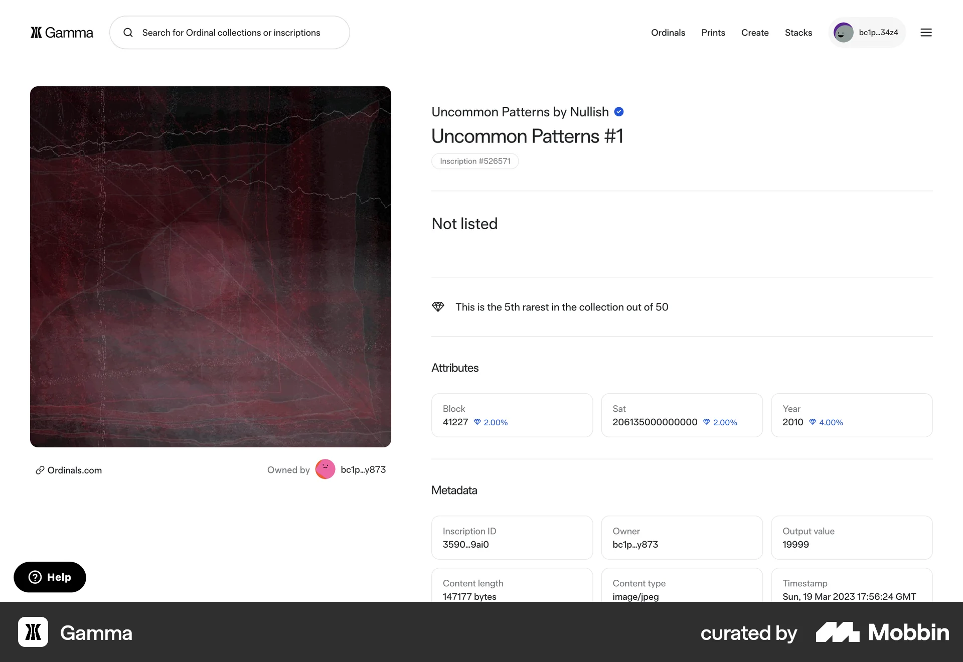 Gamma Web Product Detail screen