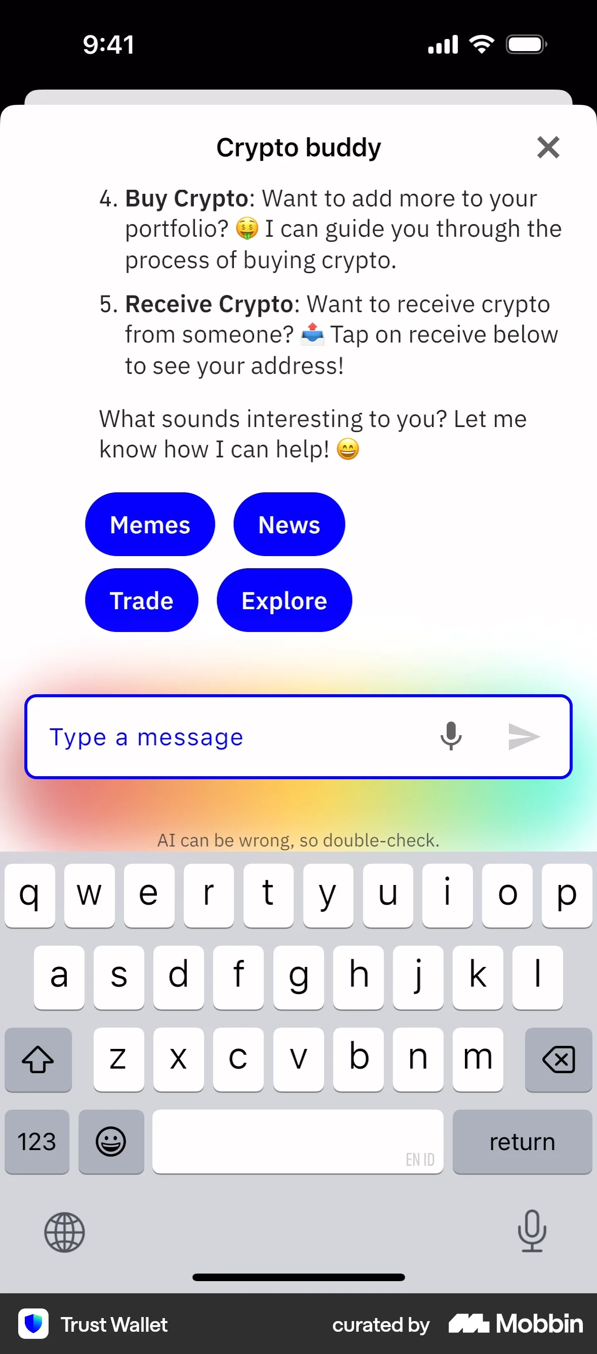 Trust Wallet iOS Crypto & Web3 App screen