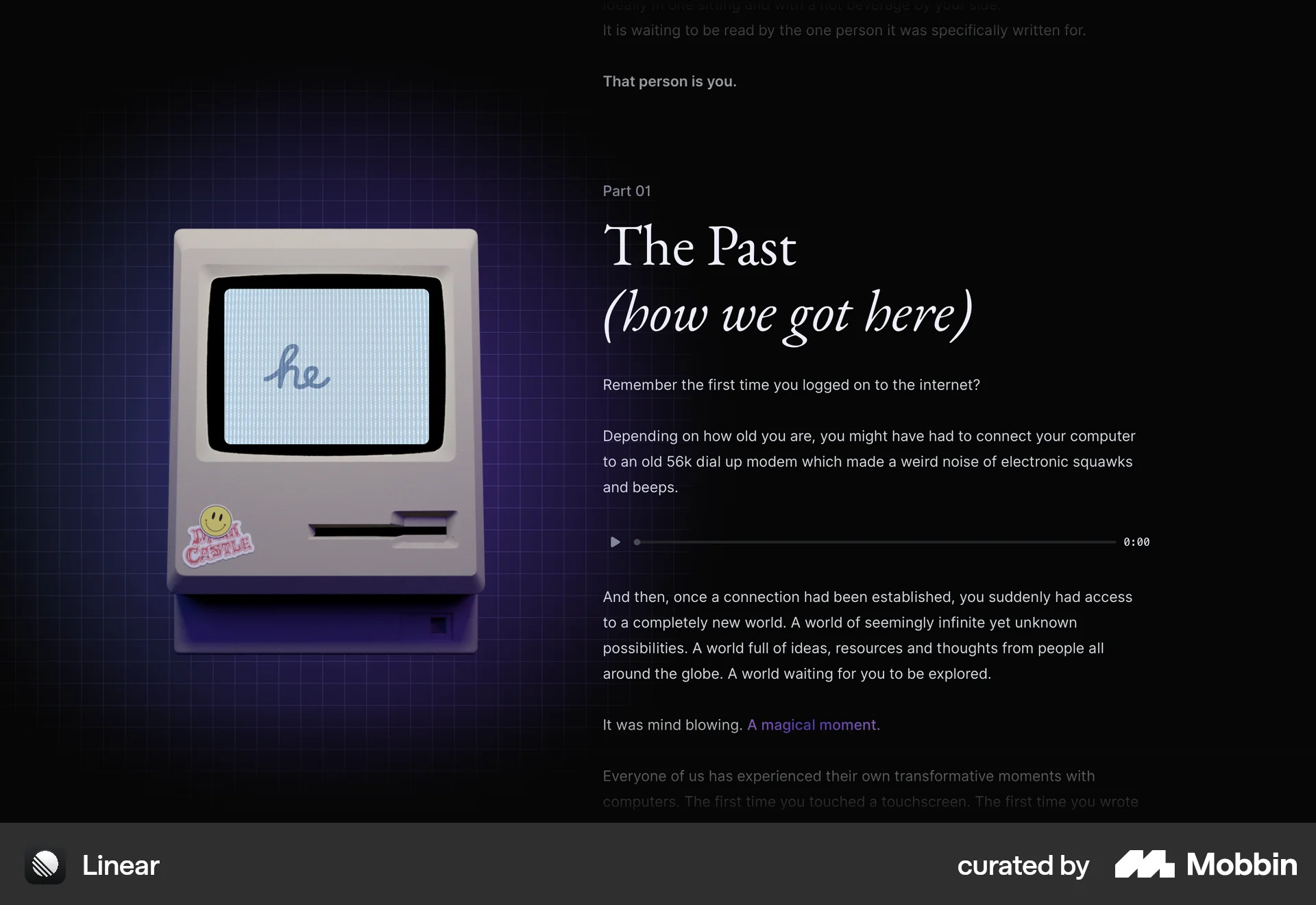 Linear Web Audio Player screen