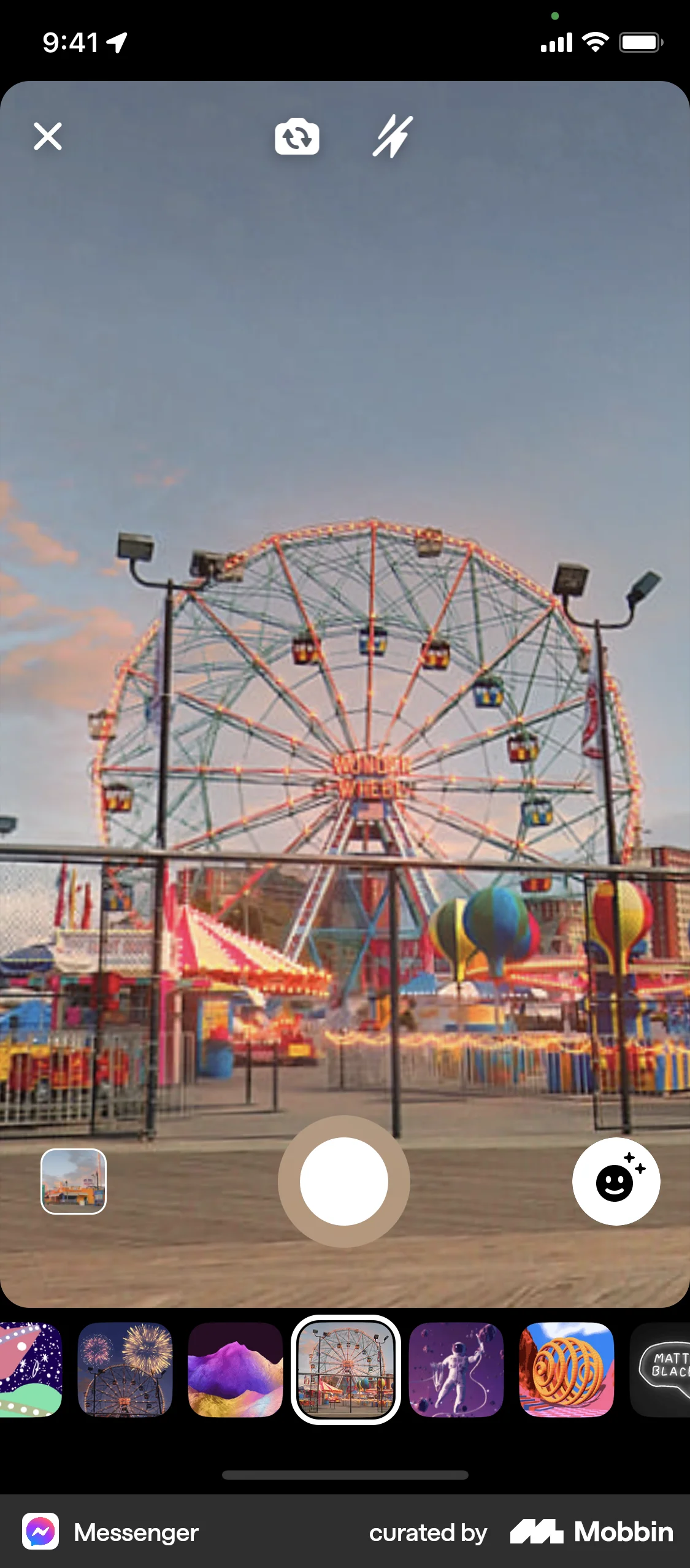 Messenger iOS Augmented Reality screen