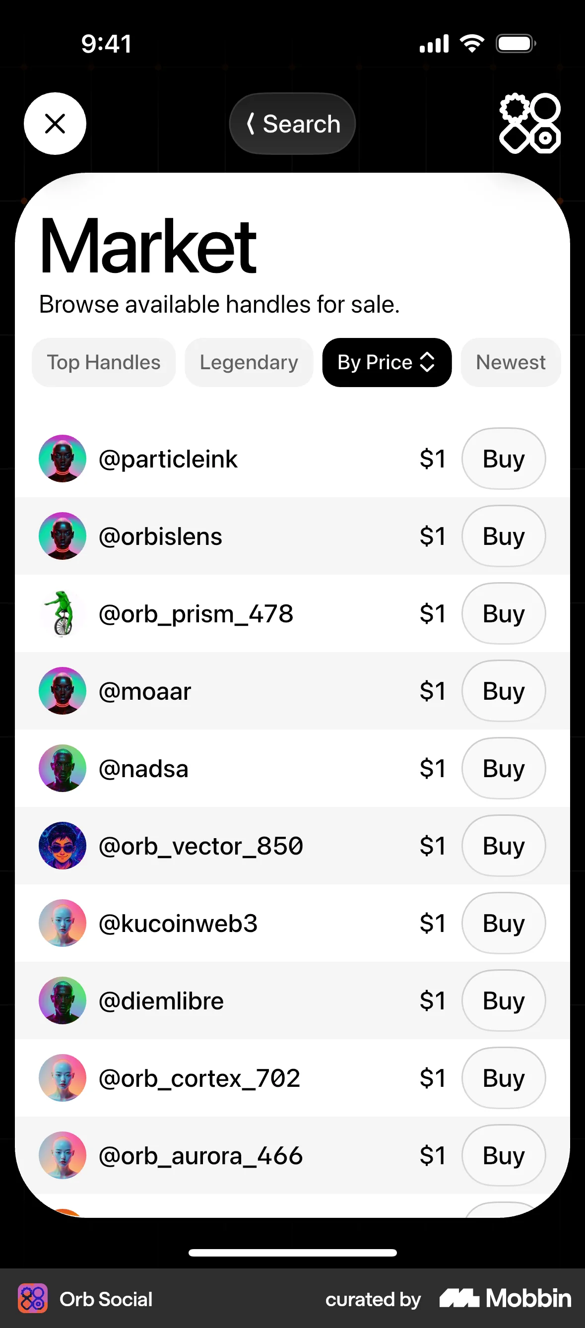 Orb Social iOS Pricing screen