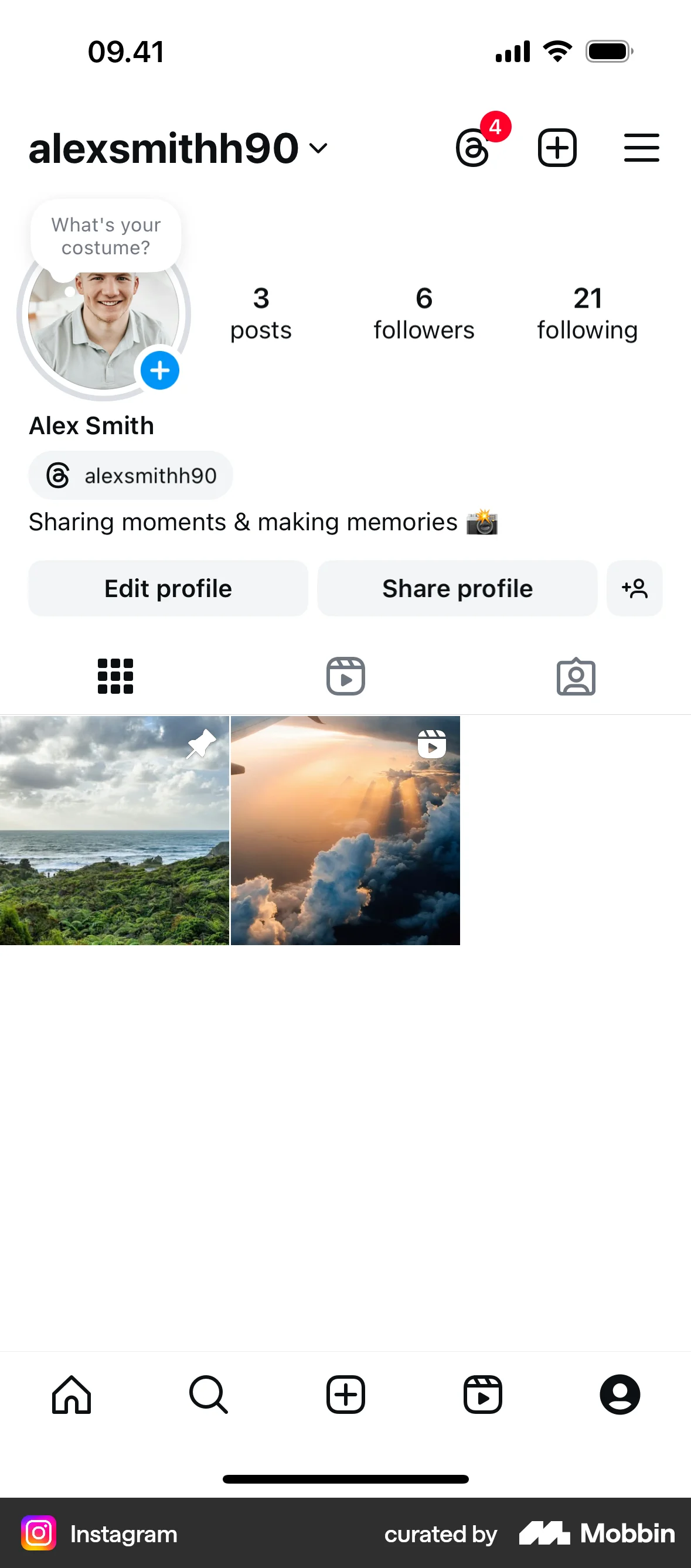 Instagram iOS Favorite & Pin screen