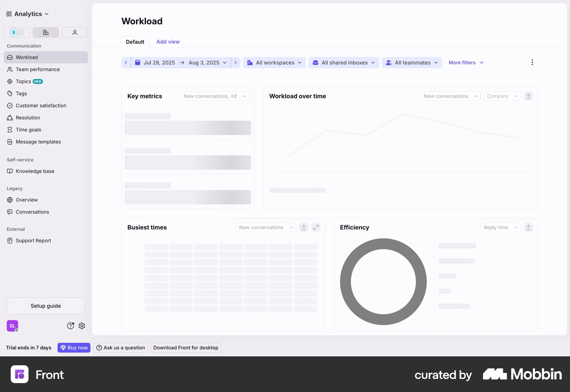 Front Web screen containing Skeleton UI element