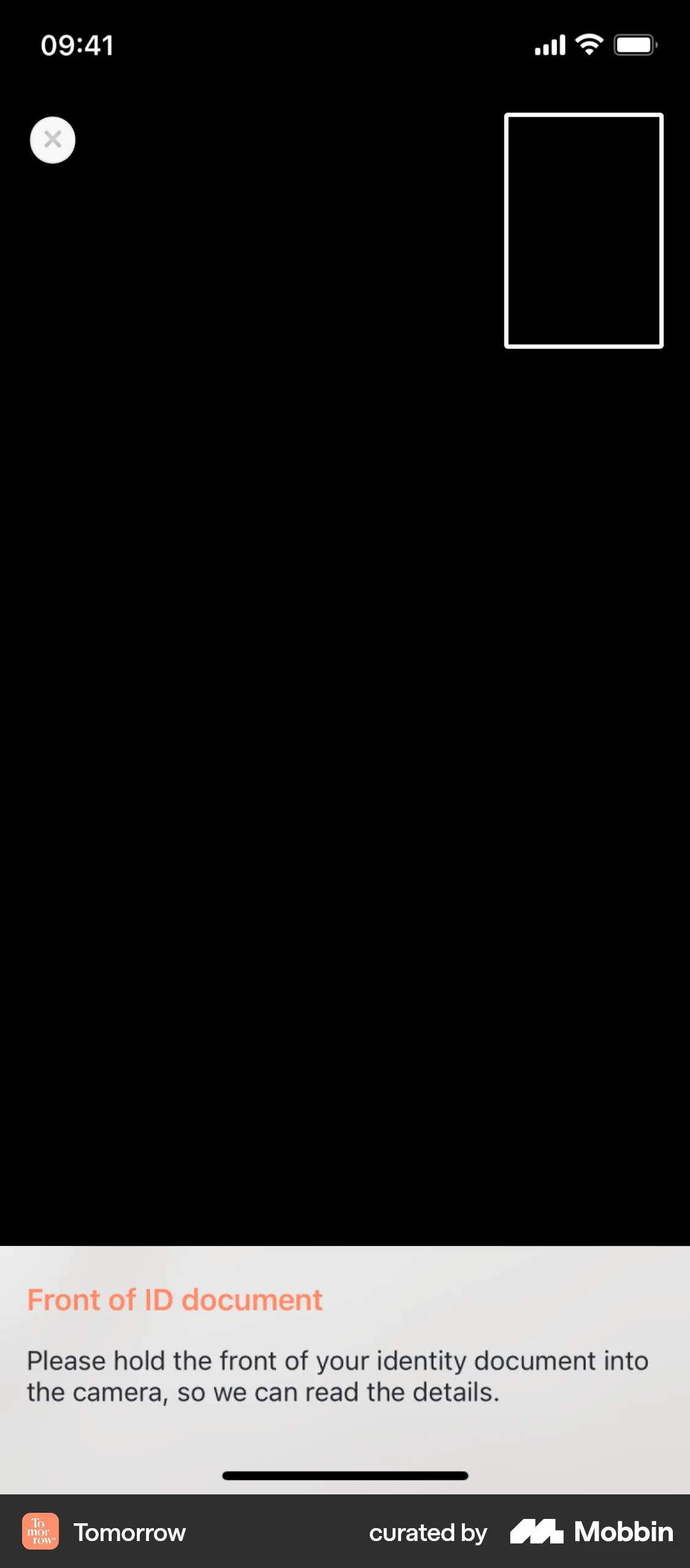 Tomorrow iOS Verification screen