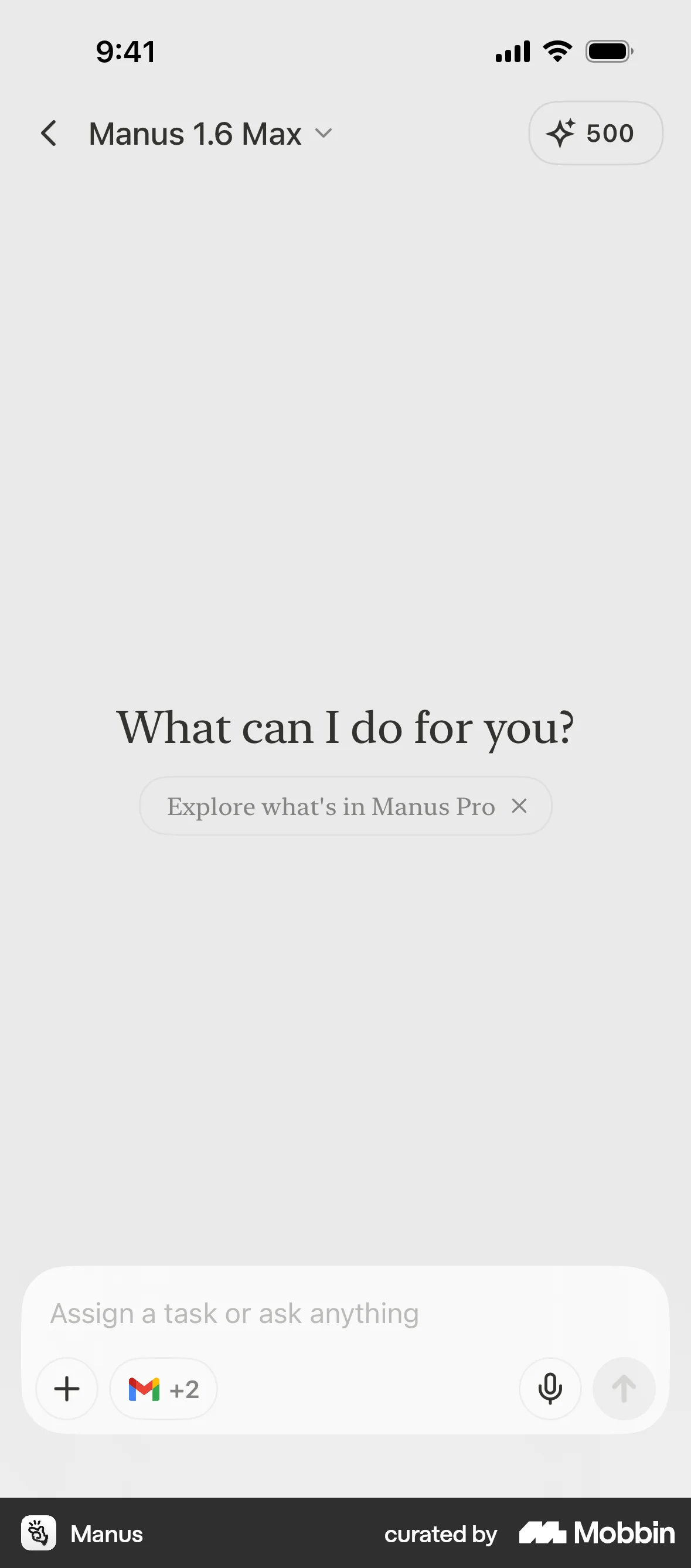 Manus iOS Mobile App Design screen