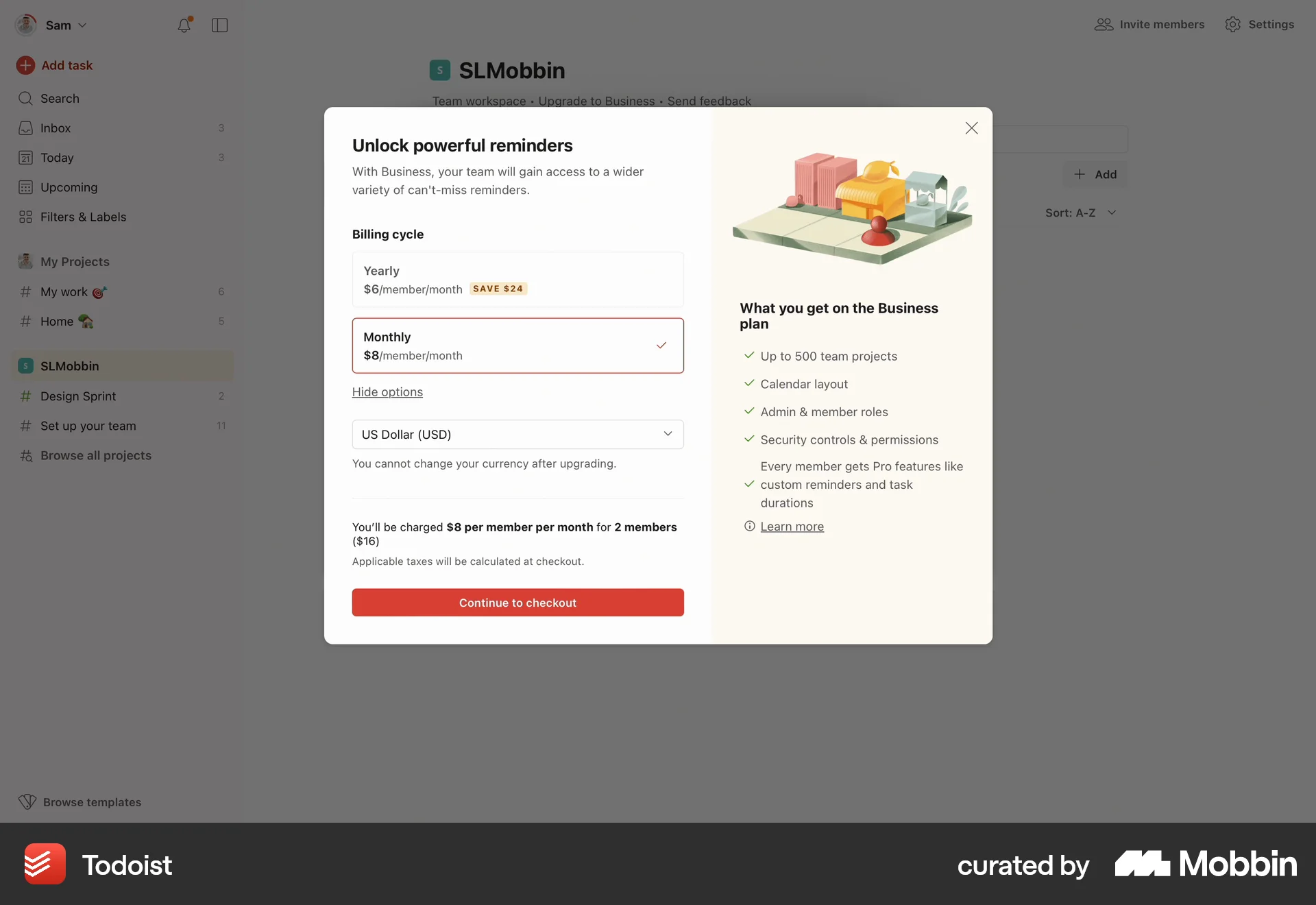 Todoist Web screen containing Status Dot UI element
