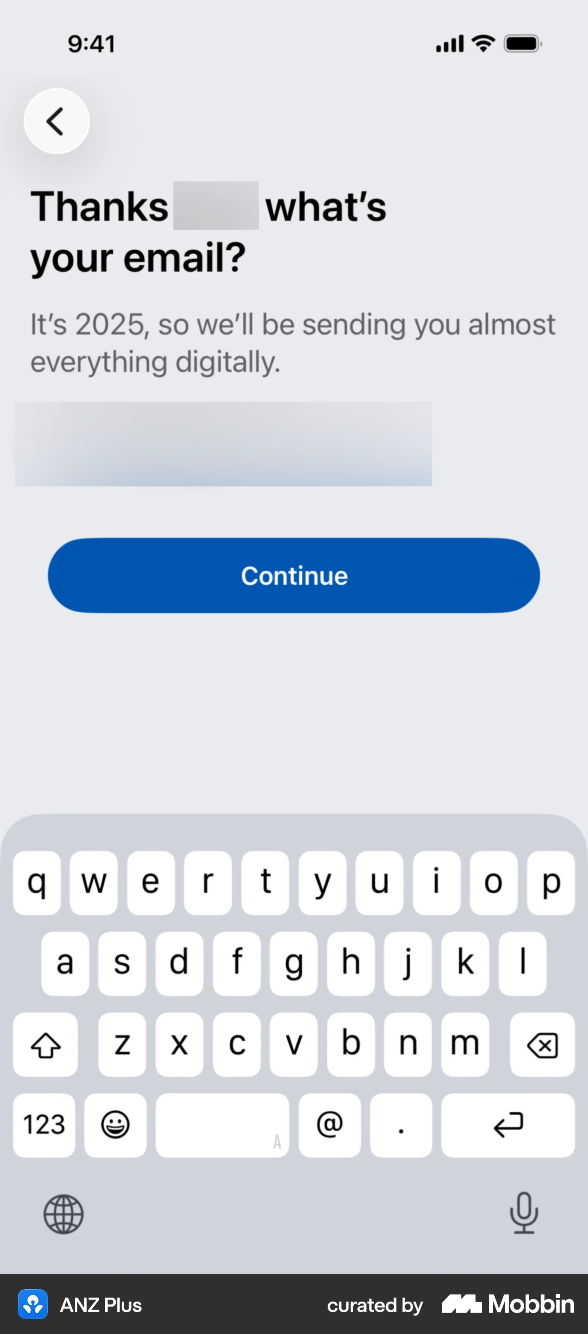 ANZ Plus Onboarding screen
