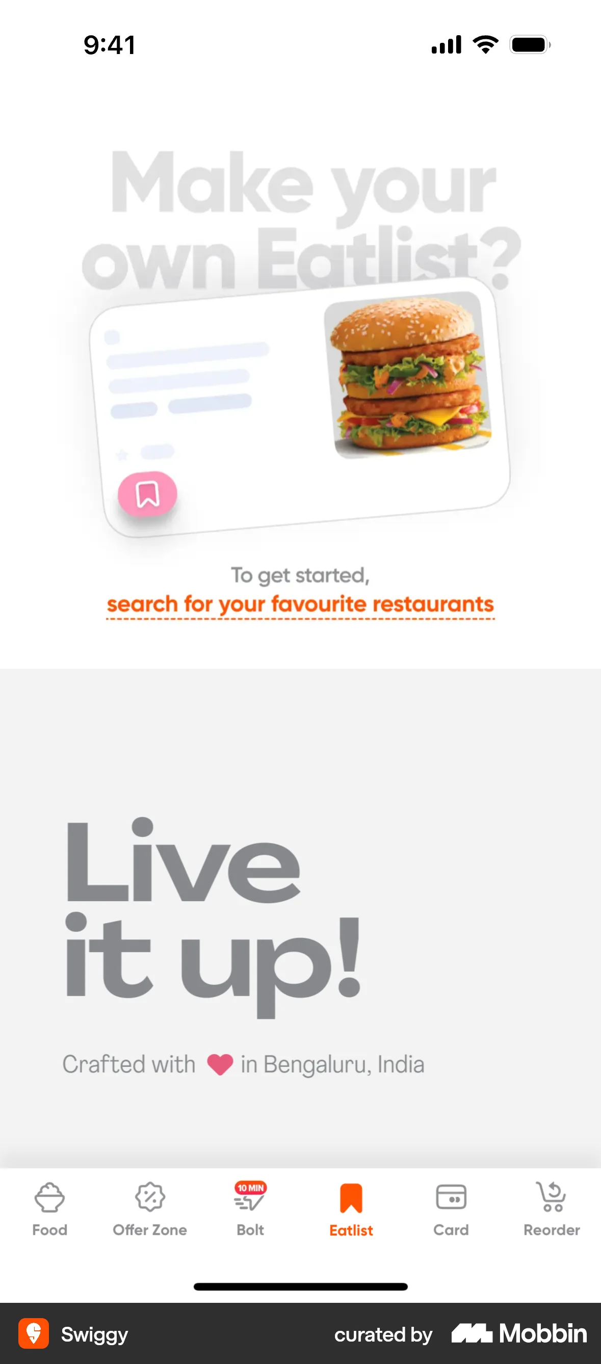 Swiggy iOS Empty State screen