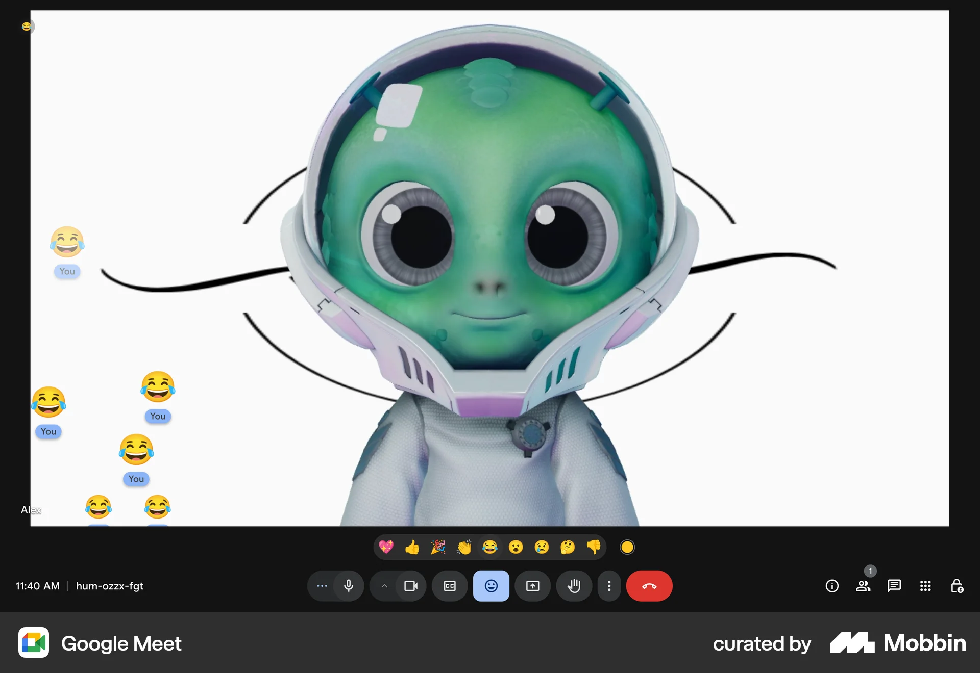 Google Meet Web Like & Upvote screen