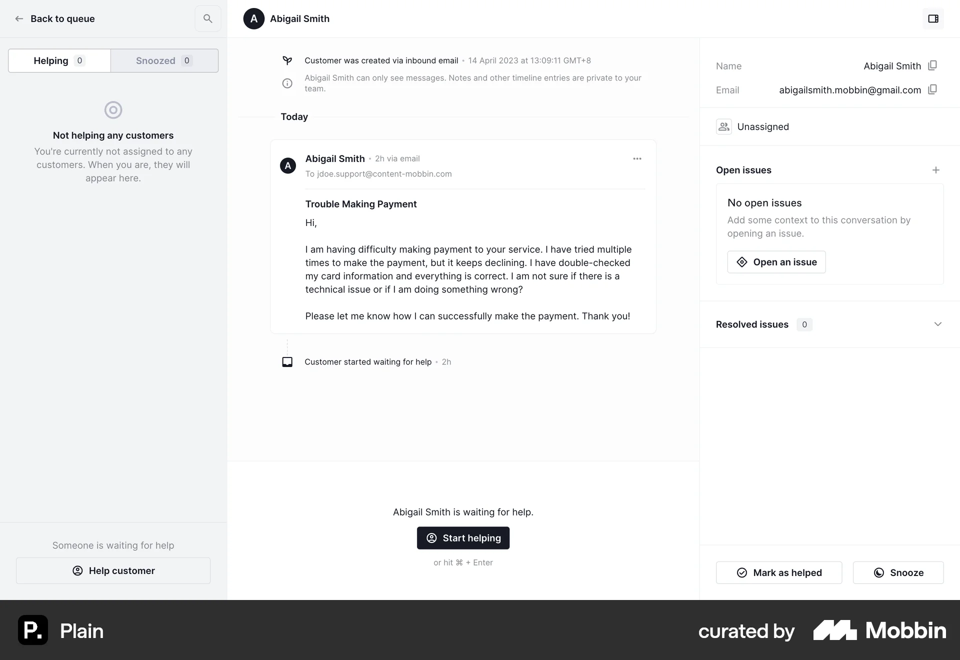 Plain Web Emails & Messages screen