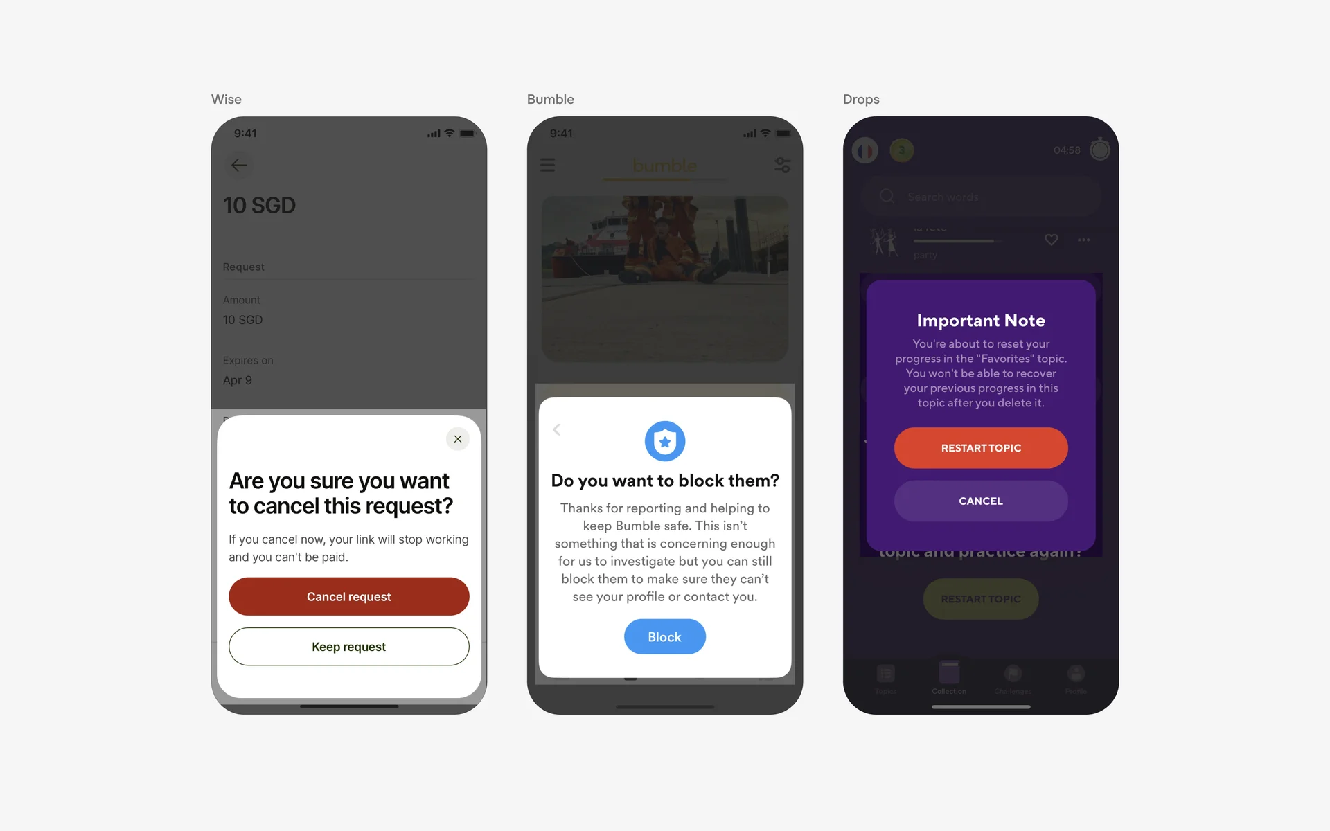 Reject Dialog Box Ui Dialog UI Design: Best practices, Design variants & Examples | Mobbin