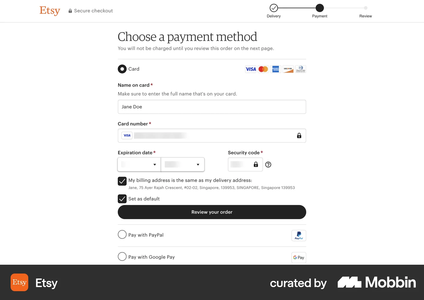 Oayment Method Example Screen Payment Page Design UI Examples for Web