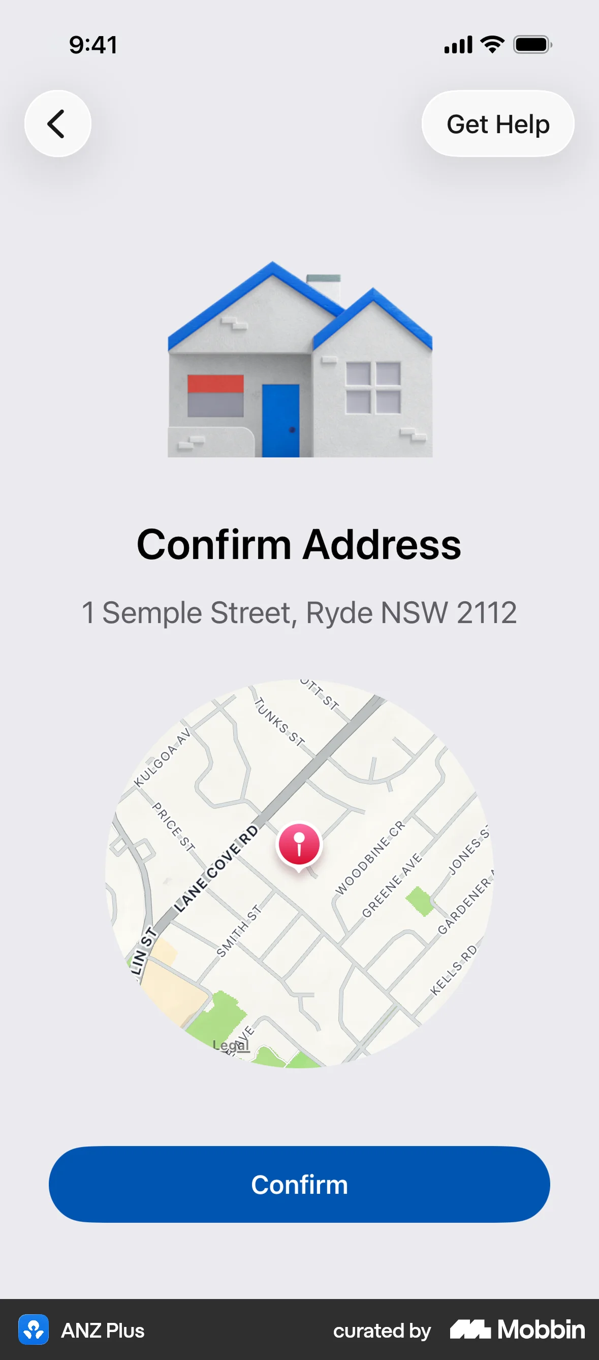 ANZ Plus iOS Confirmation screen