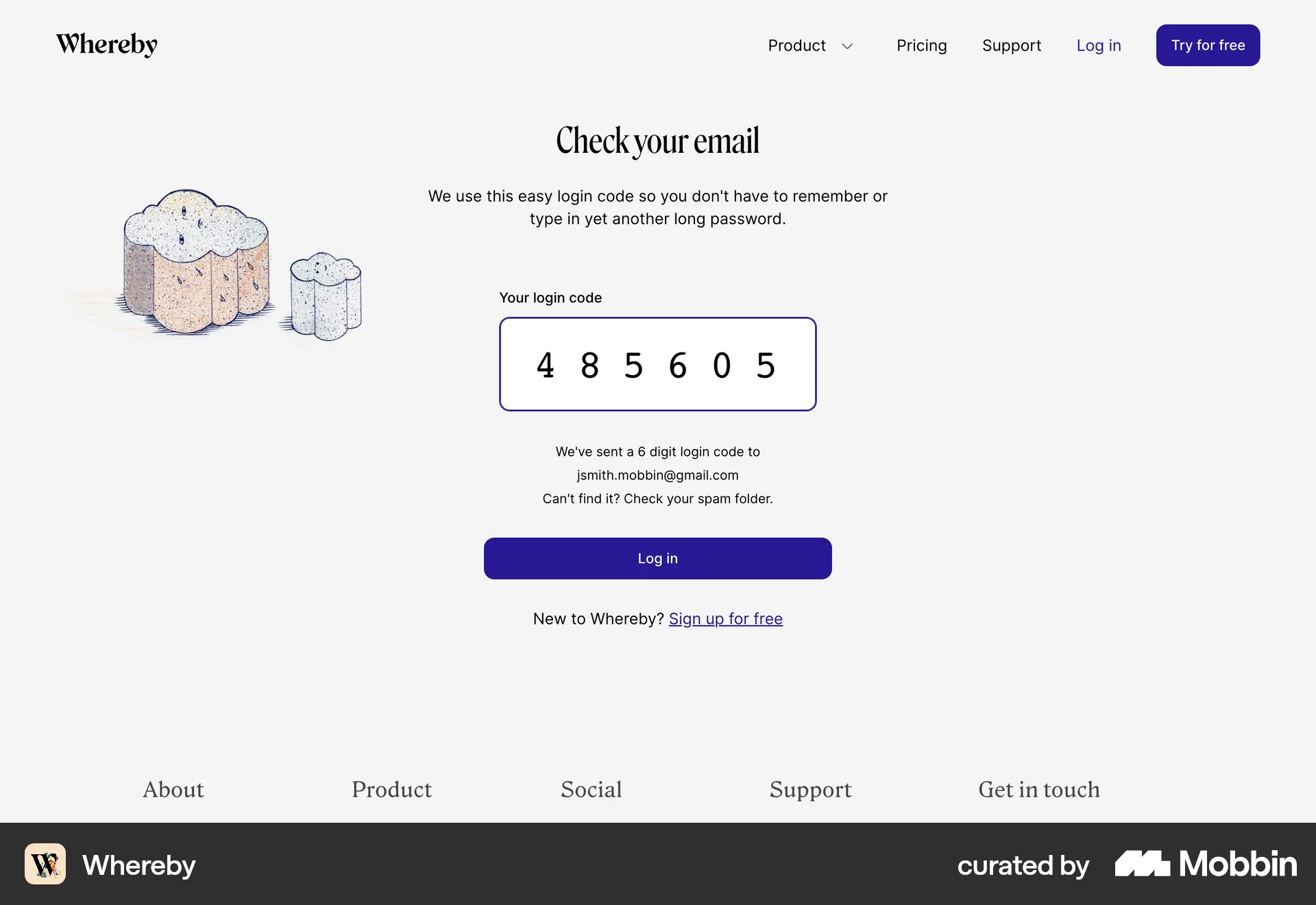 Whereby Web Verification screen