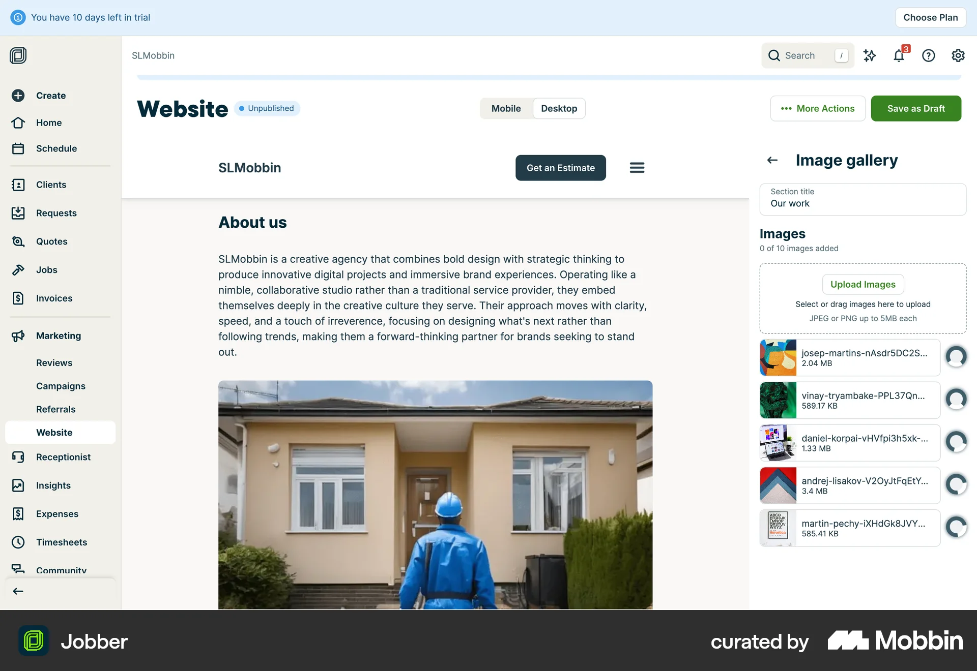 Jobber Web Loading screen