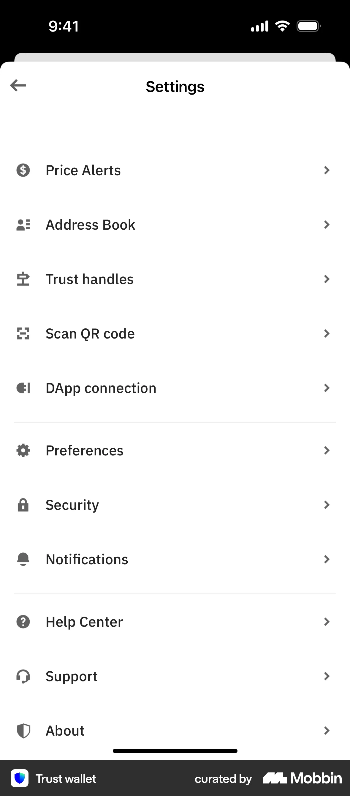 Trust Wallet screen