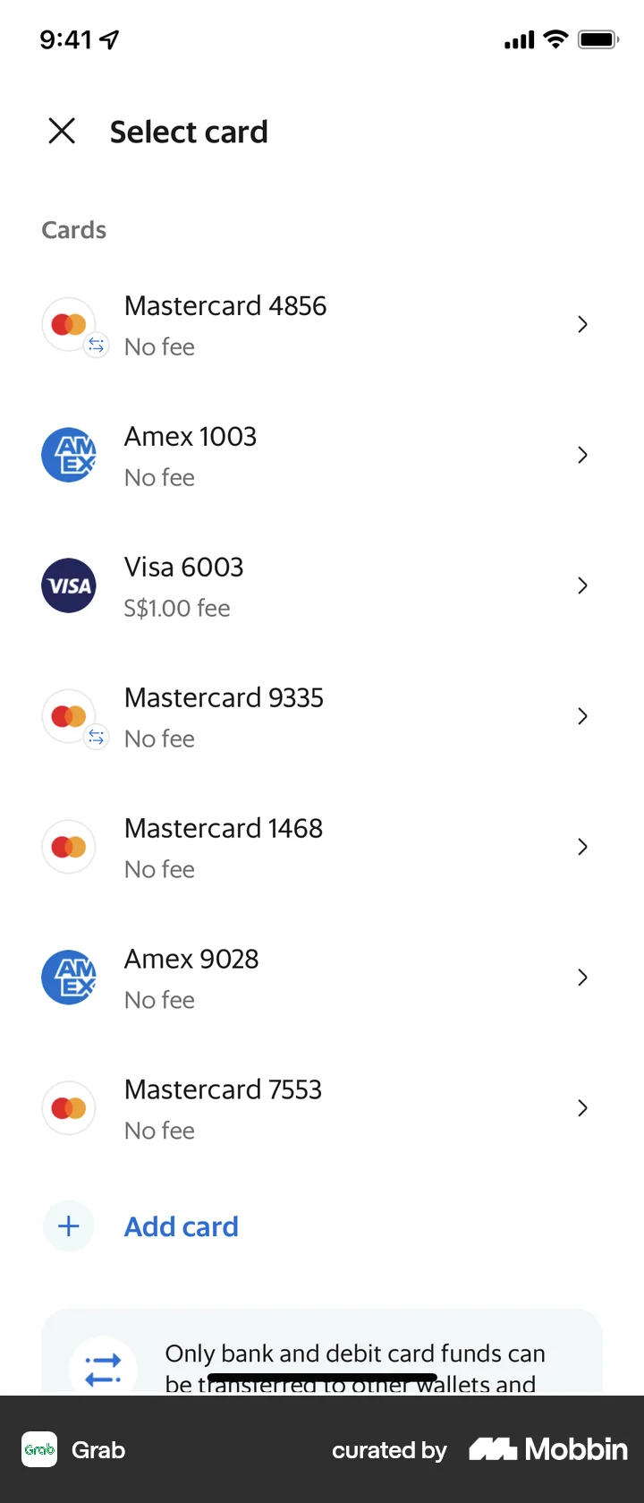 Oayment Method Example Screen Payment Screen UI Examples for Mobile