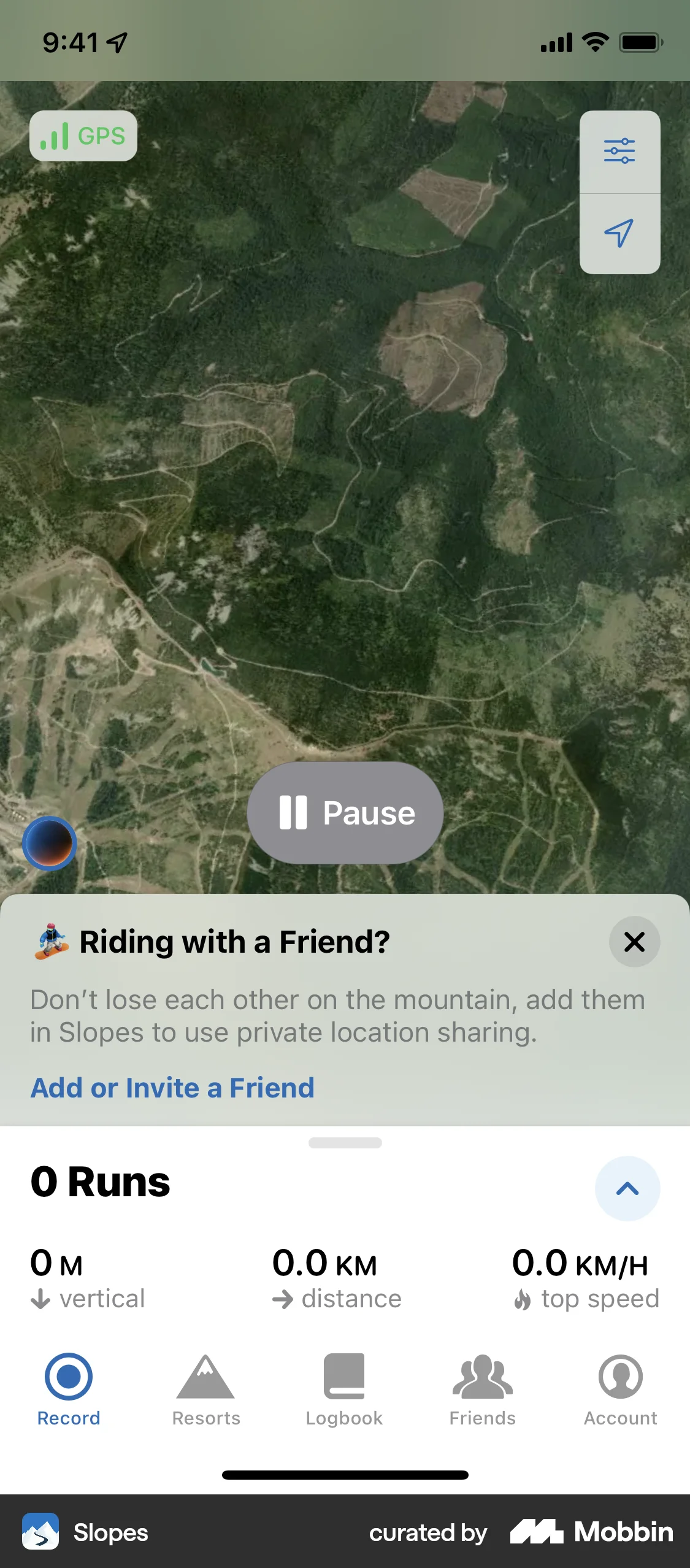 Slopes iOS Map screen