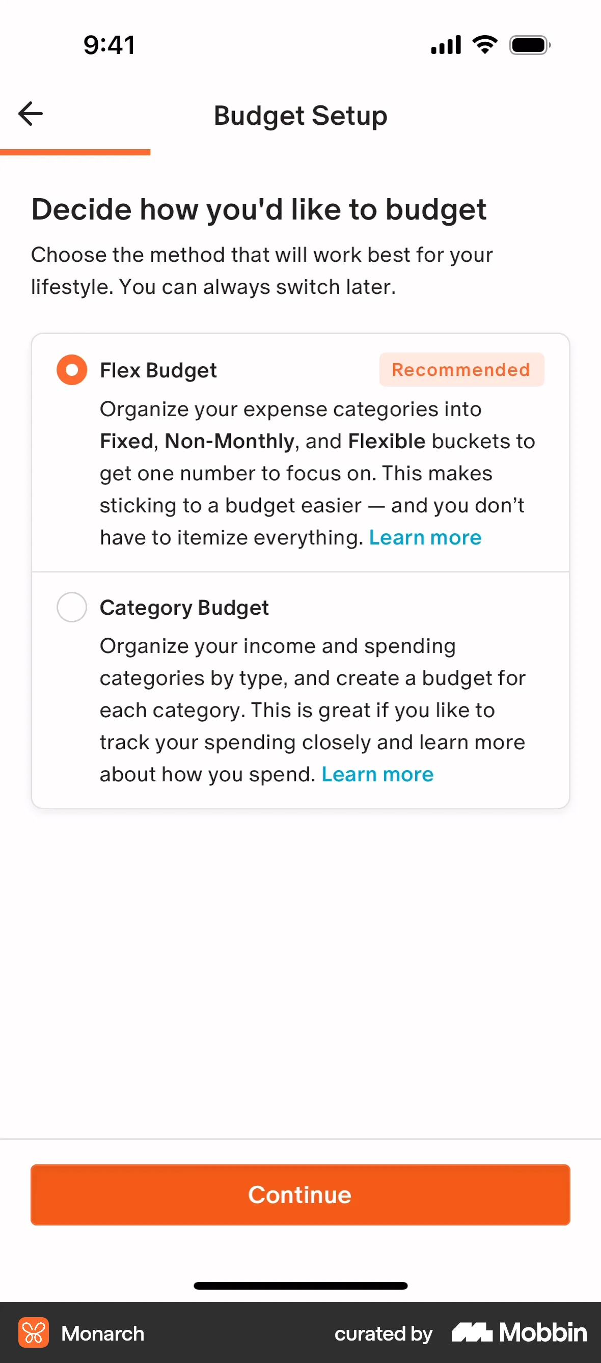 Monarch iOS screen containing Badge UI element