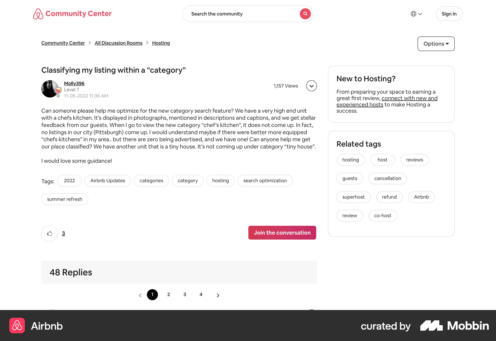 Airbnb Web Post Detail screen