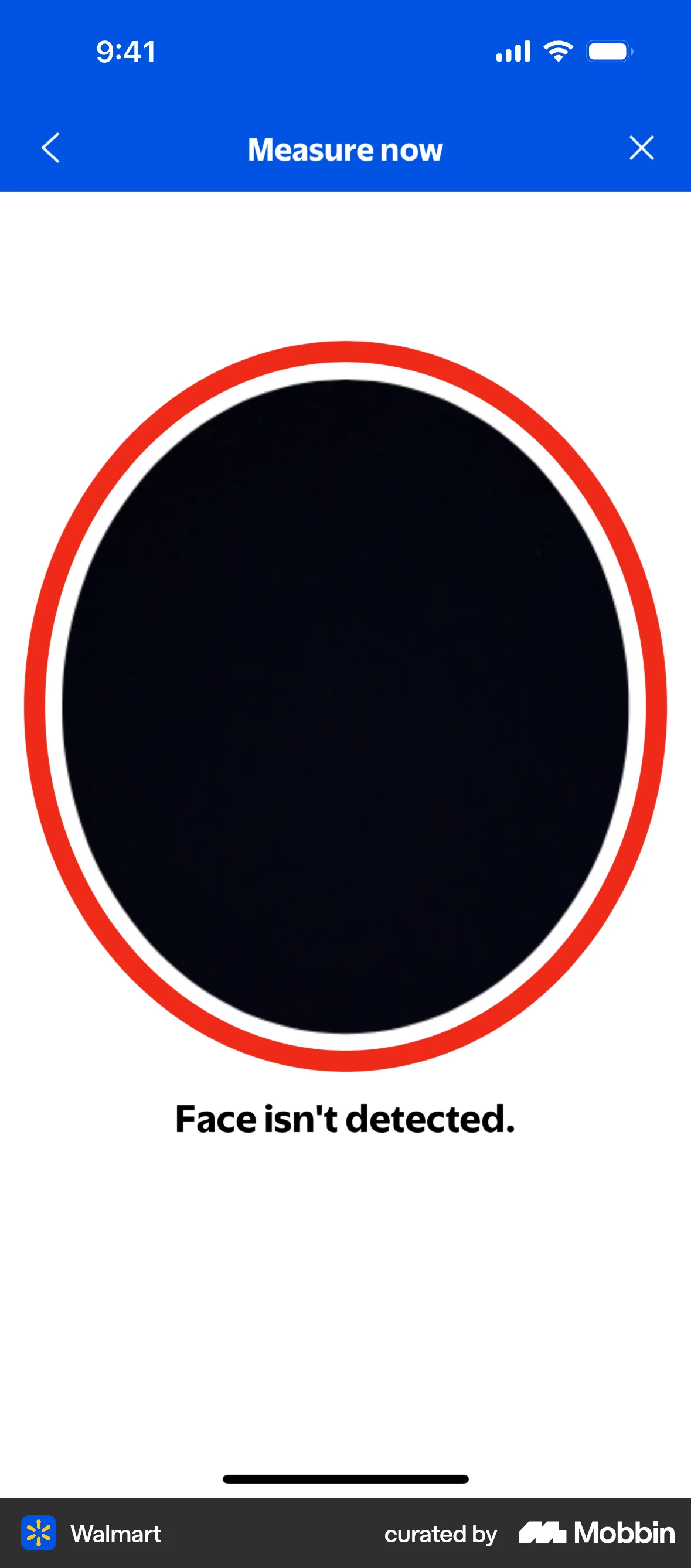 Walmart iOS Error screen