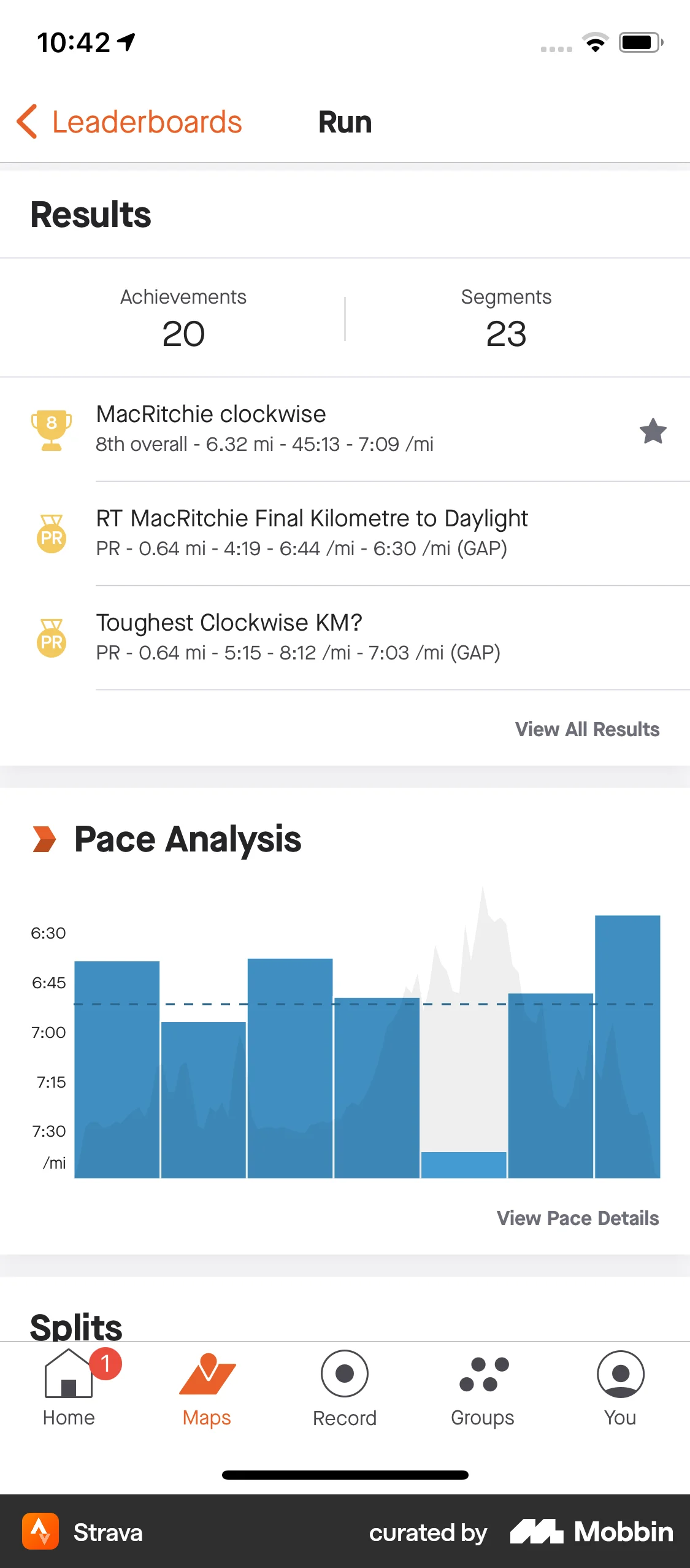 Strava iOS Achievements & Awards screen