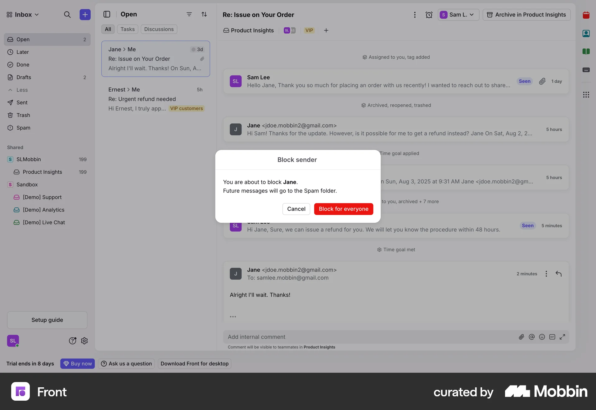 Front Web Ban & Block screen